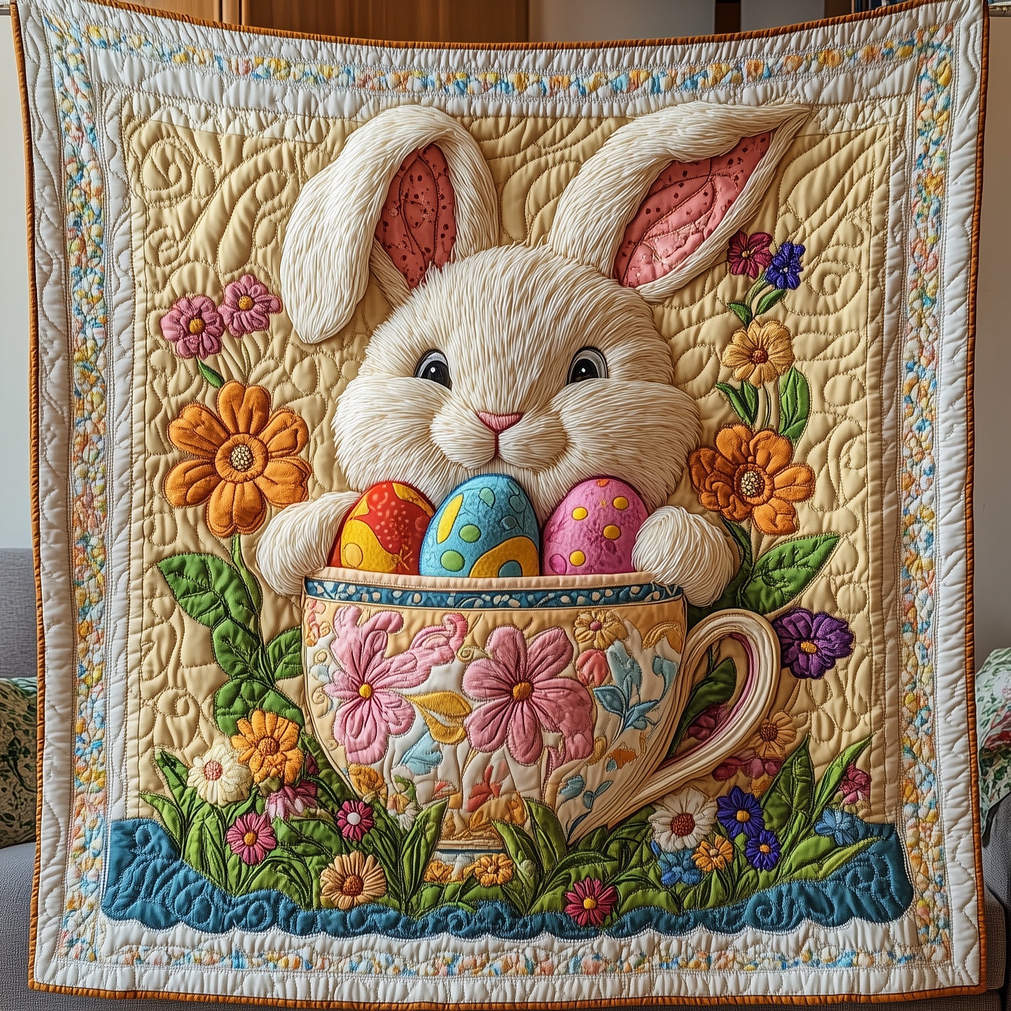 Cup Of Easter Quilted Blanket GFTONL2994