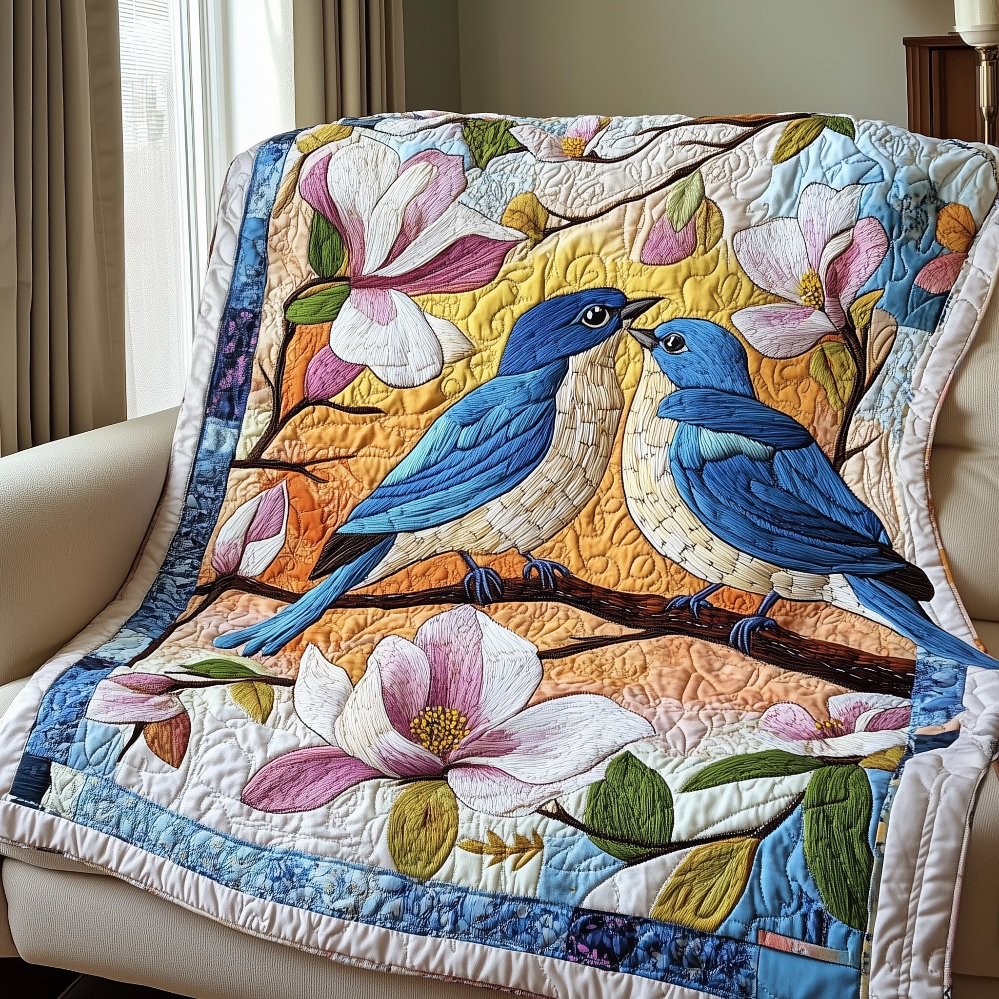 Blue Bird Quilted Blanket GFTONL3092
