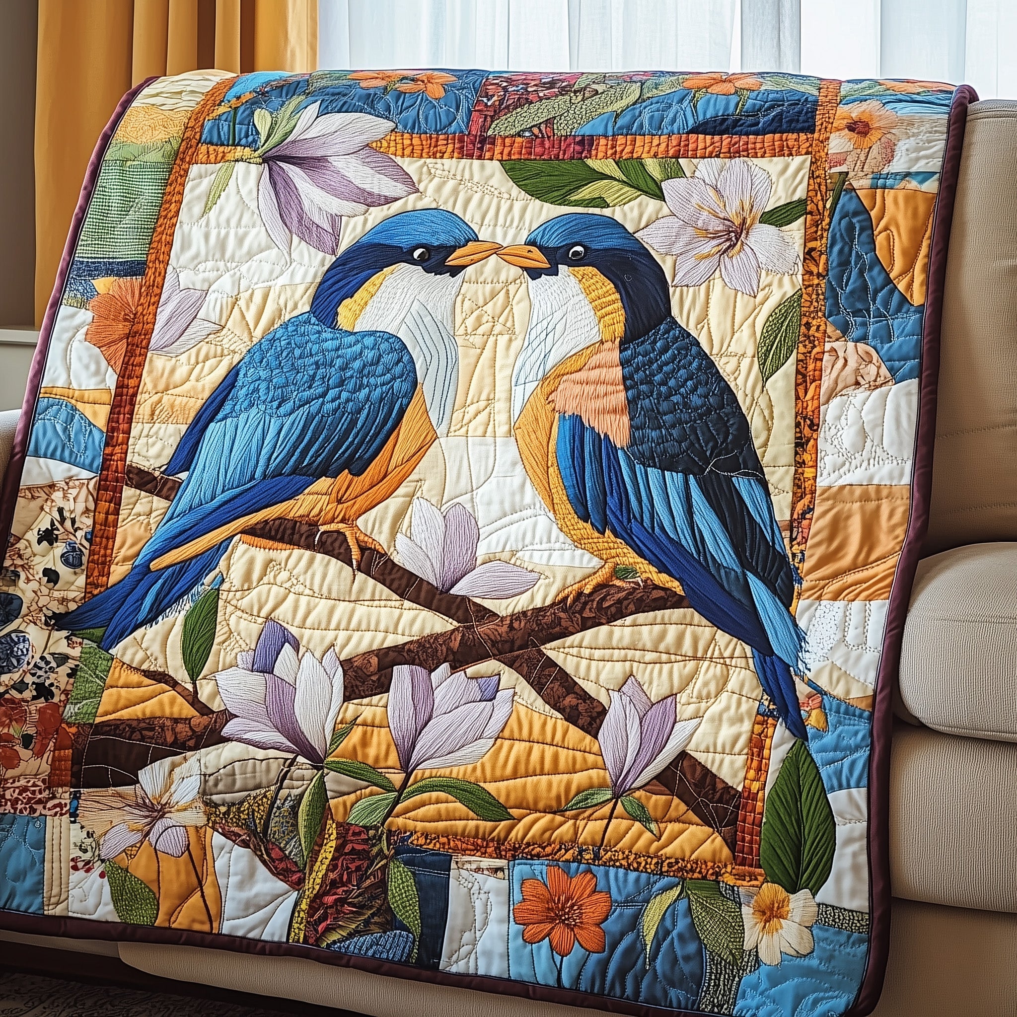 Blue Bird Quilted Blanket GFTONL3093