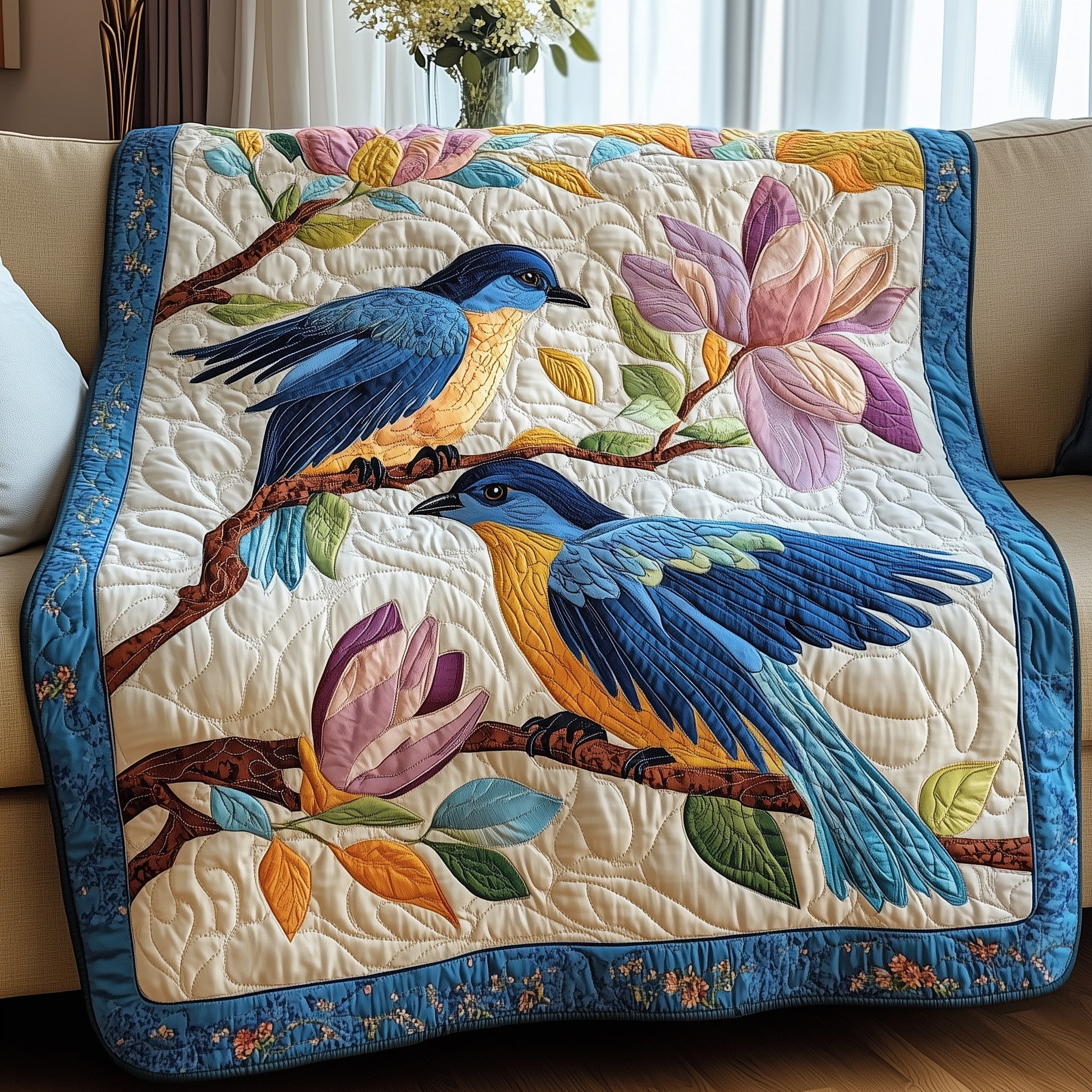Blue Bird Quilted Blanket GFTONL3095