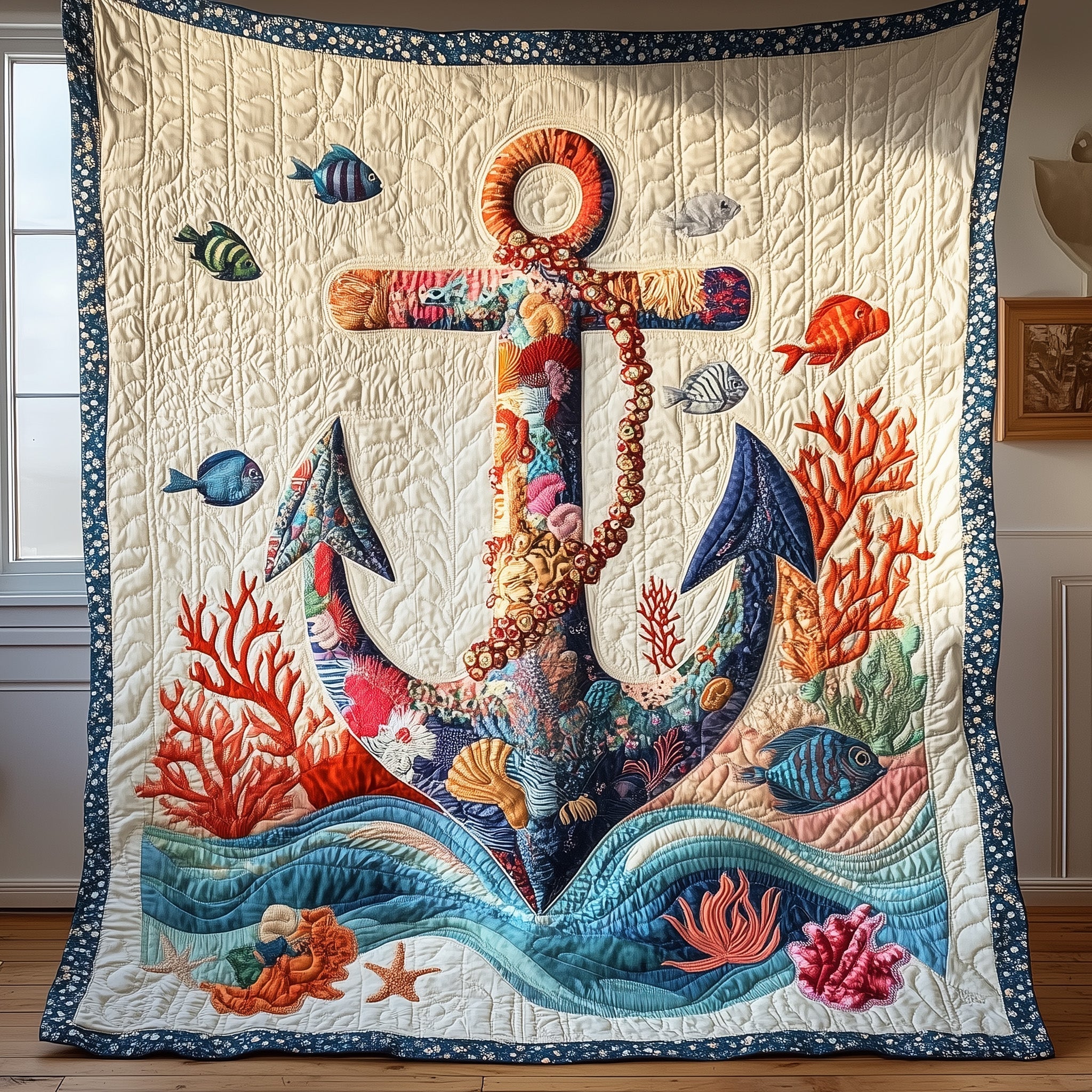 Marine Anchor  Quilted Blanket GFTONL3210