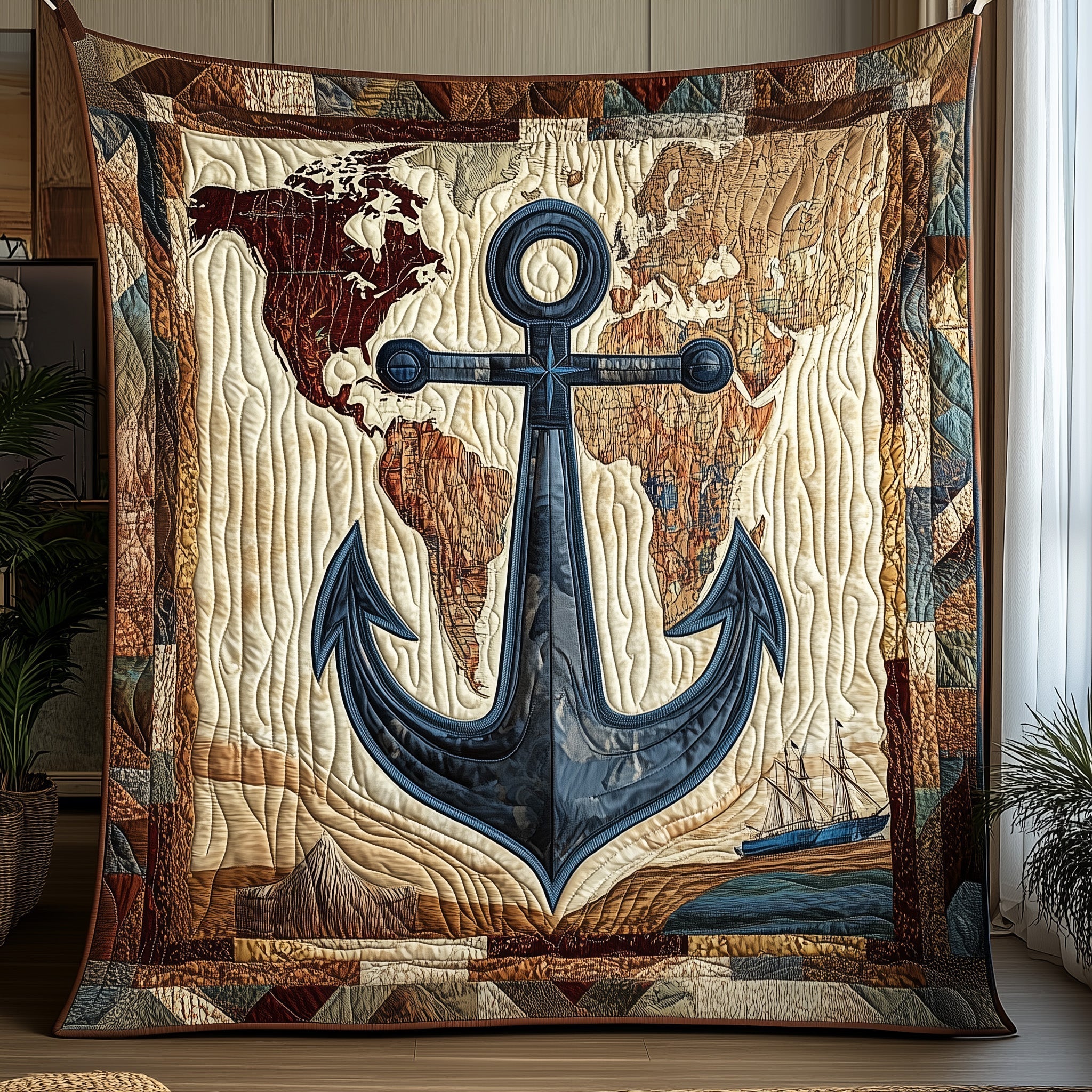 Discovery Anchor Quilted Blanket GFTONL3213