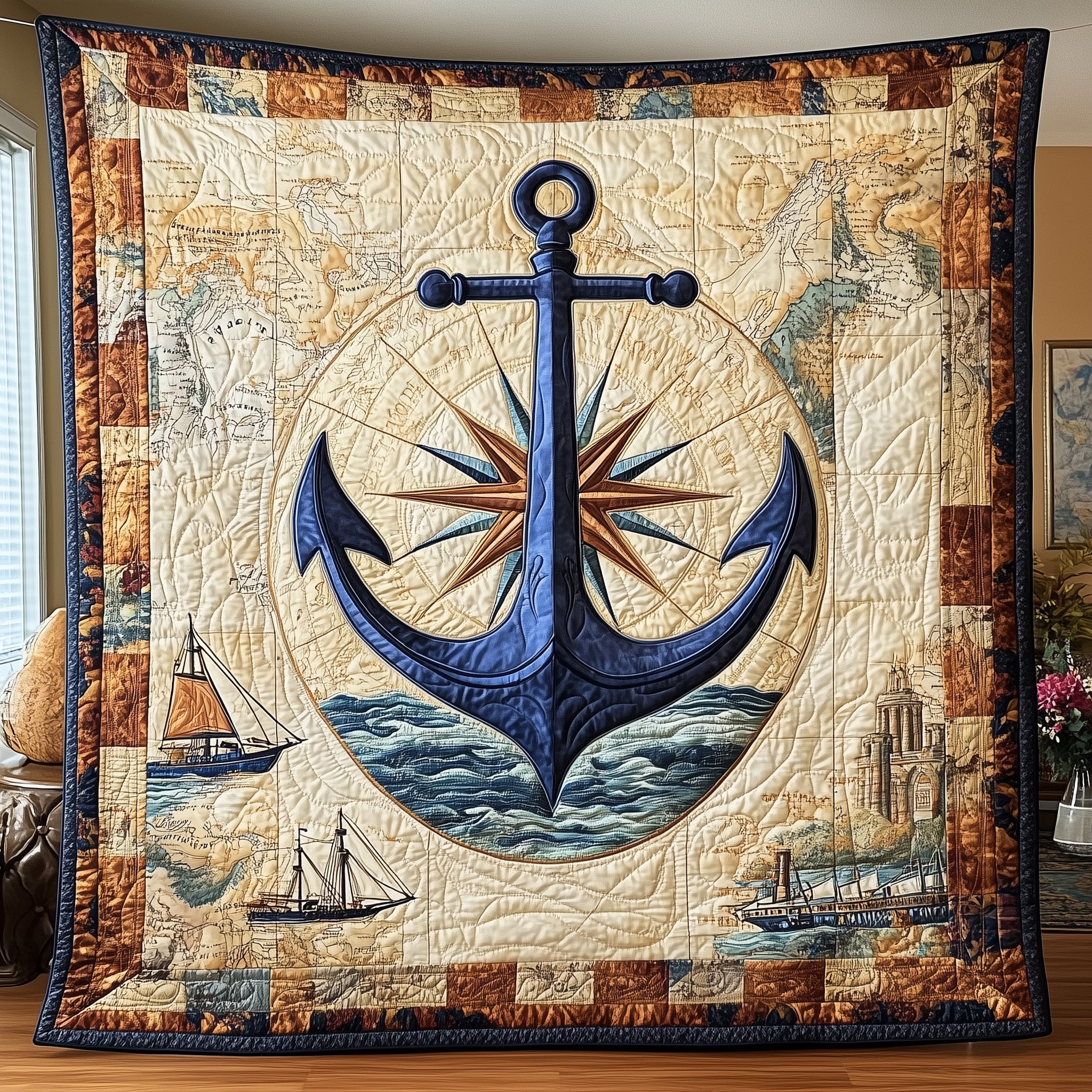 Discovery Anchor Quilted Blanket GFTONL3216