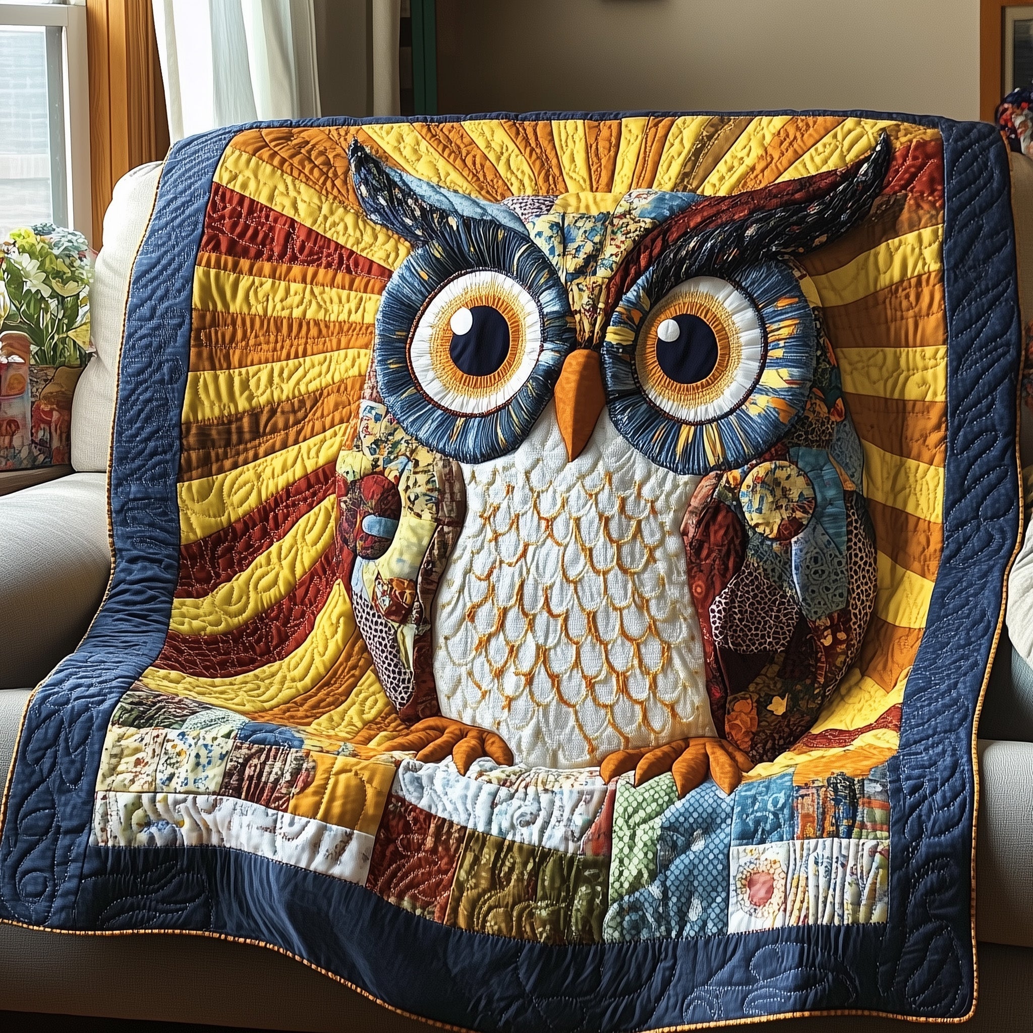 Quirky Owl Quilted Blanket GFTONL3309