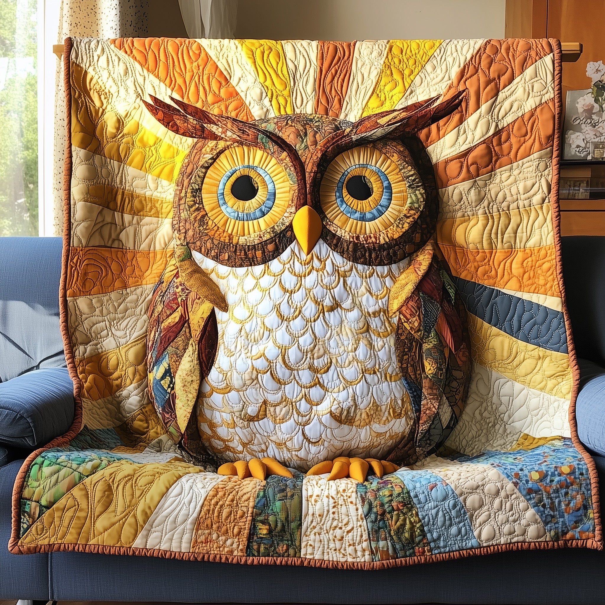 Quirky Owl Quilted Blanket GFTONL3311