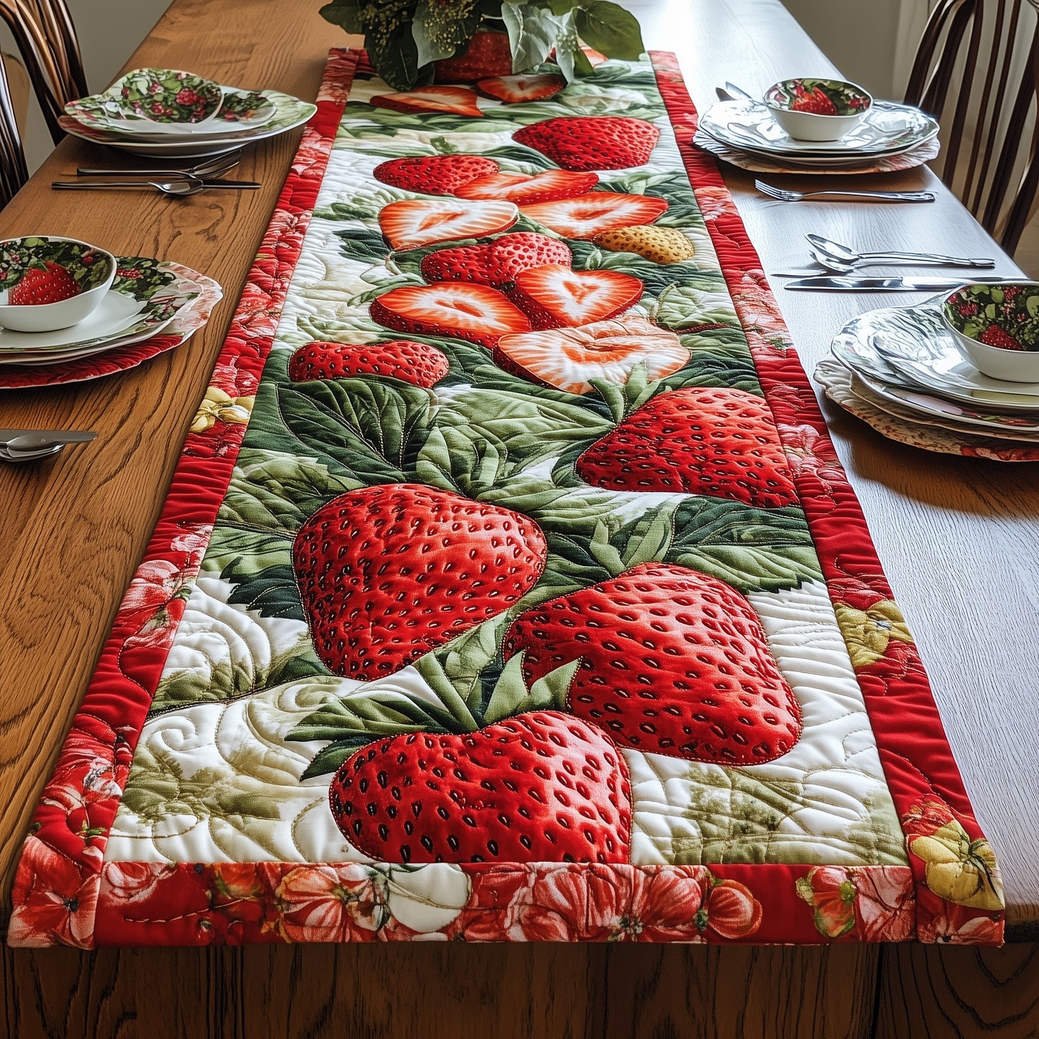 Strawberry Delight Quilted Table Runner GFTONL3360