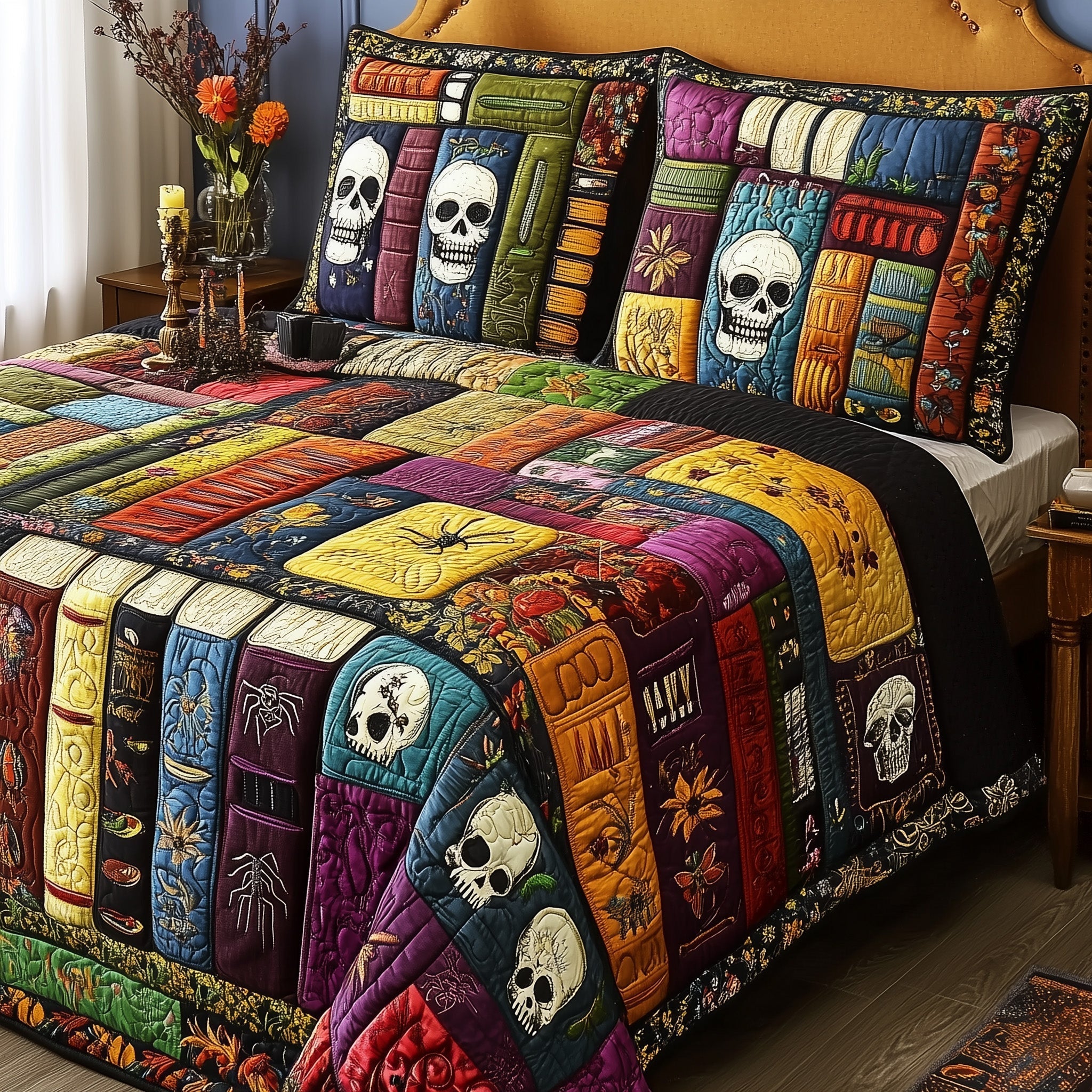 Ancient Library 3-Piece Quilted Bedding Set GFTONL3721