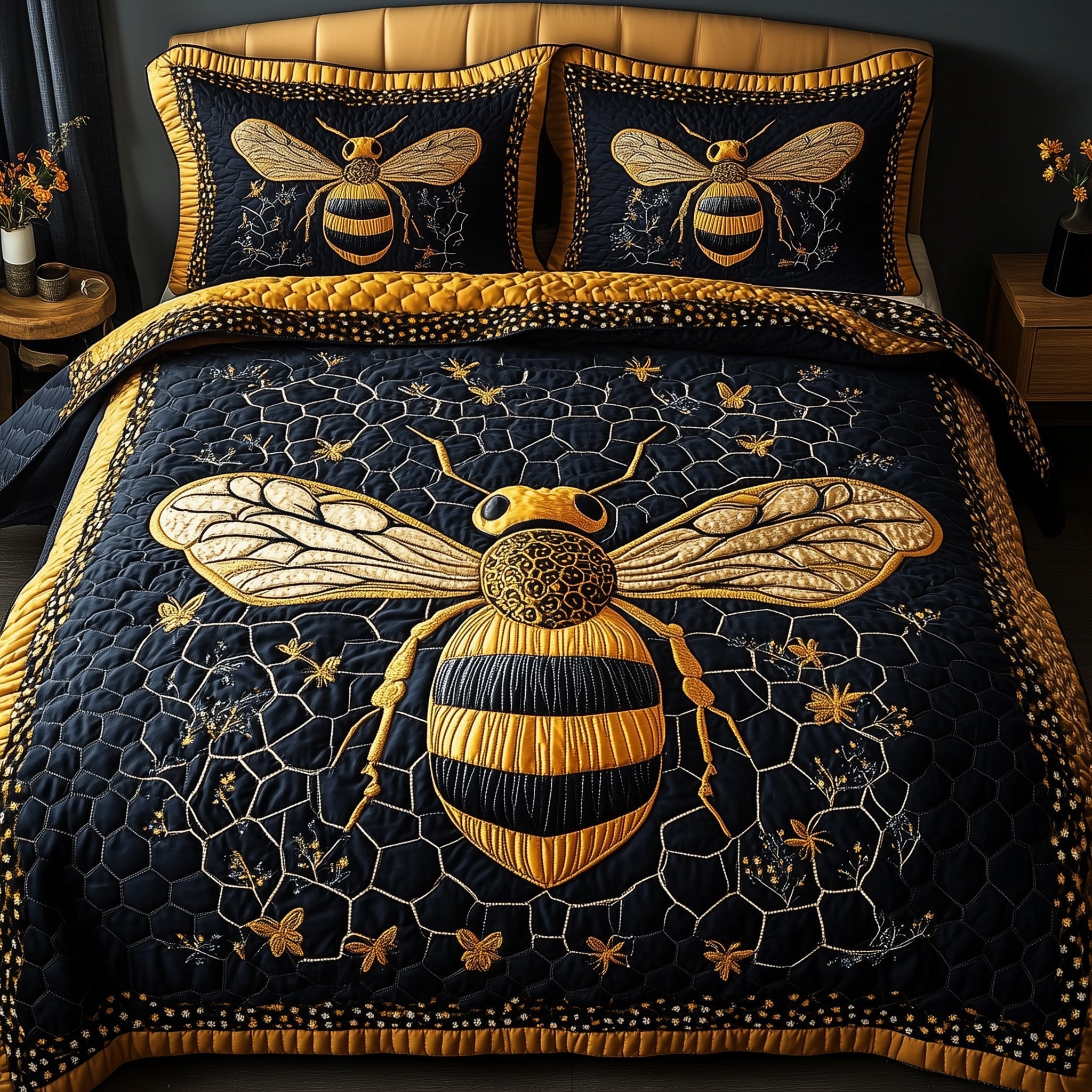 Royal Bee 3-Piece Quilted Bedding Set GFTONL3726