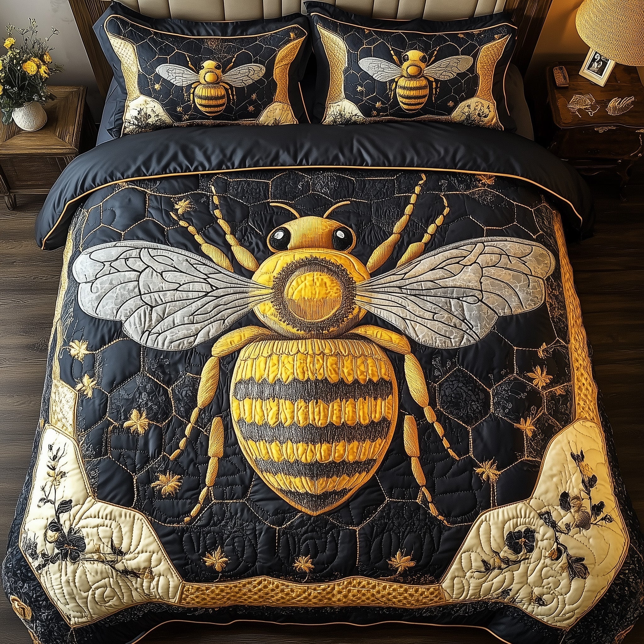 Royal Bee 3-Piece Quilted Bedding Set GFTONL3738