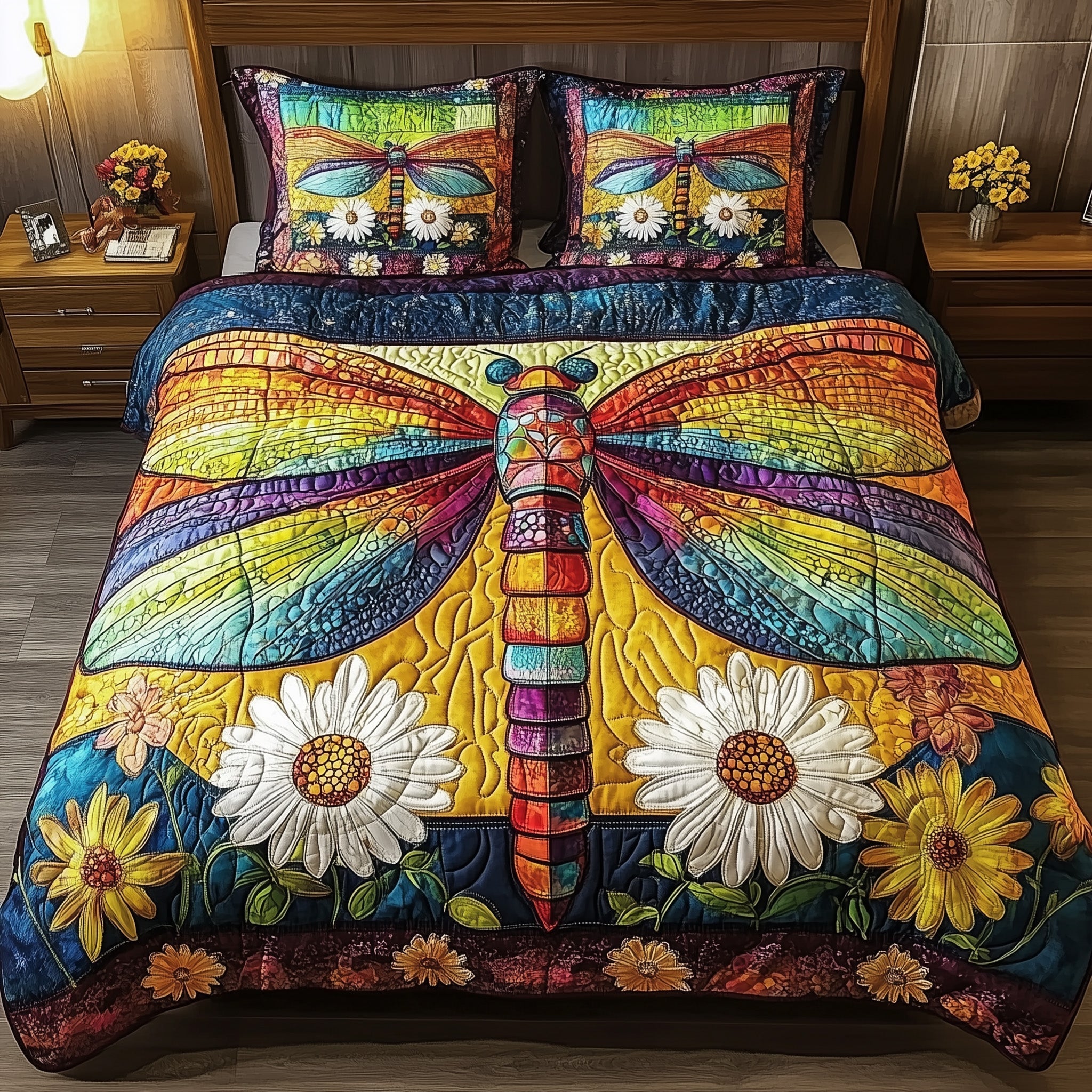Dragonfly Dream 3-Piece Quilted Bedding Set GFTONL3756