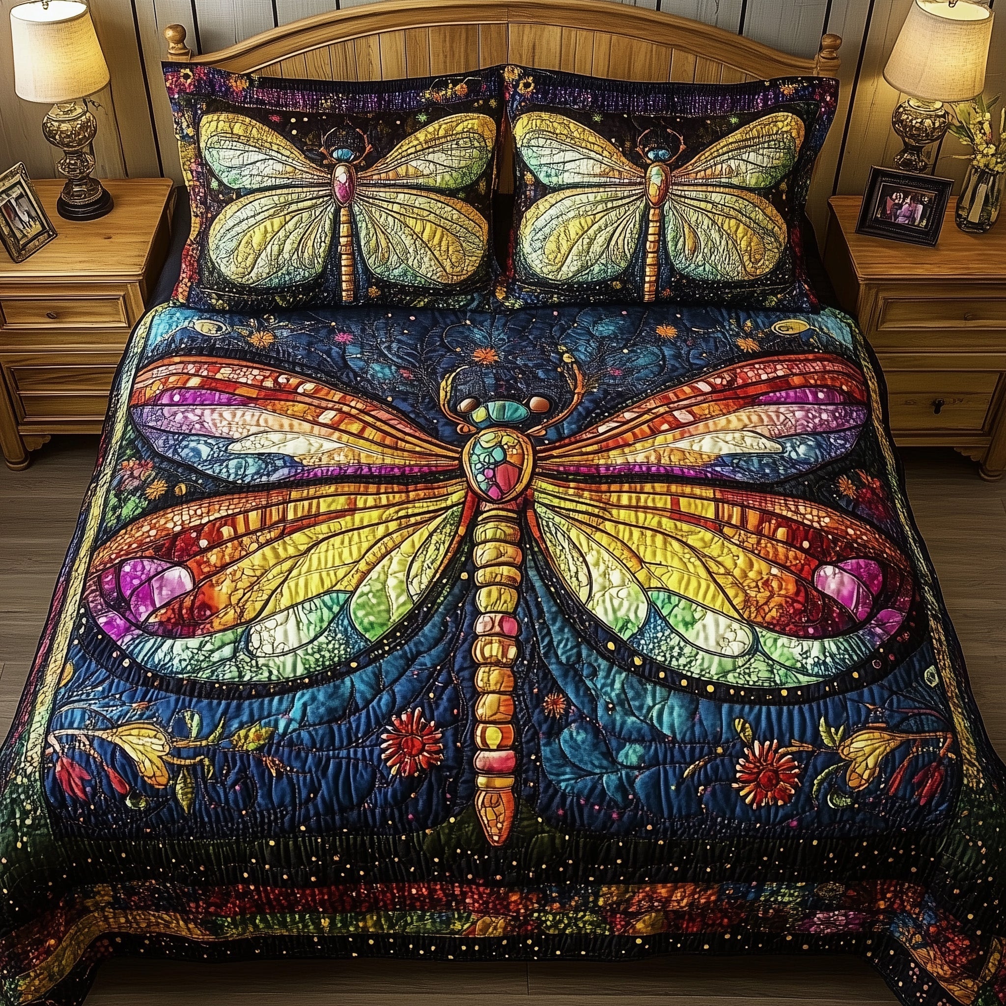Dragonfly Dream 3-Piece Quilted Bedding Set GFTONL3759