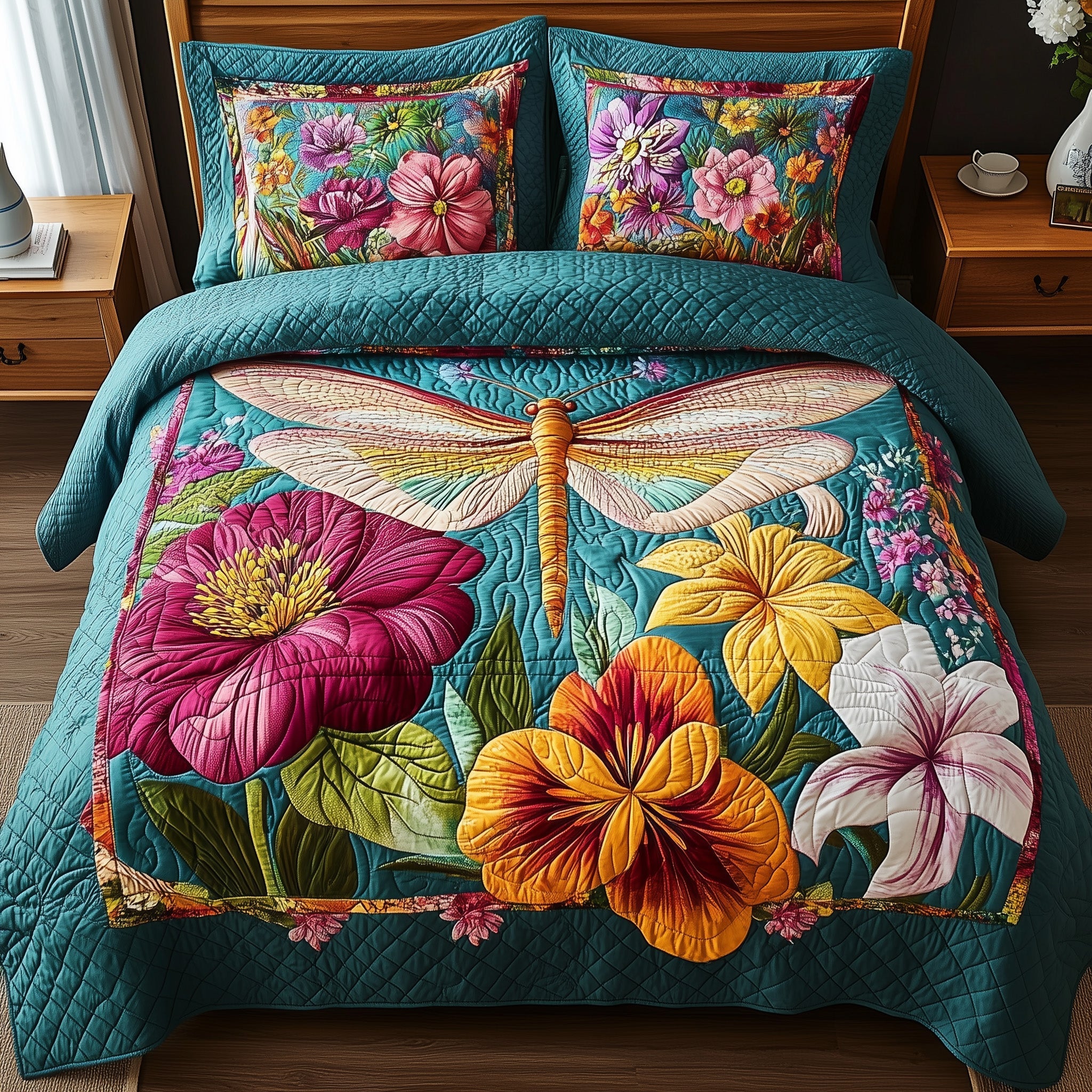 Dragonfly Dream 3-Piece Quilted Bedding Set GFTONL3763