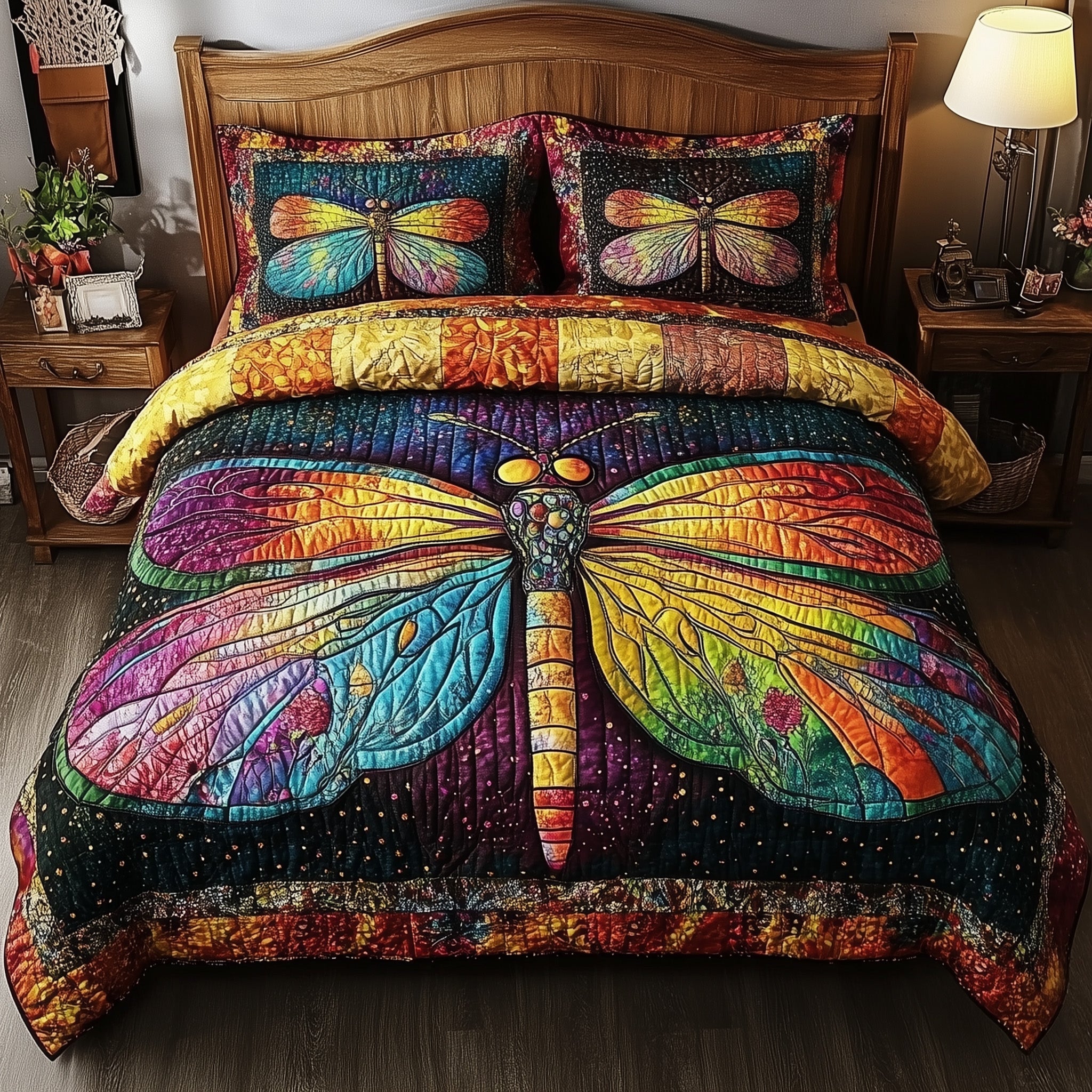 Dragonfly Dream 3-Piece Quilted Bedding Set GFTONL3764
