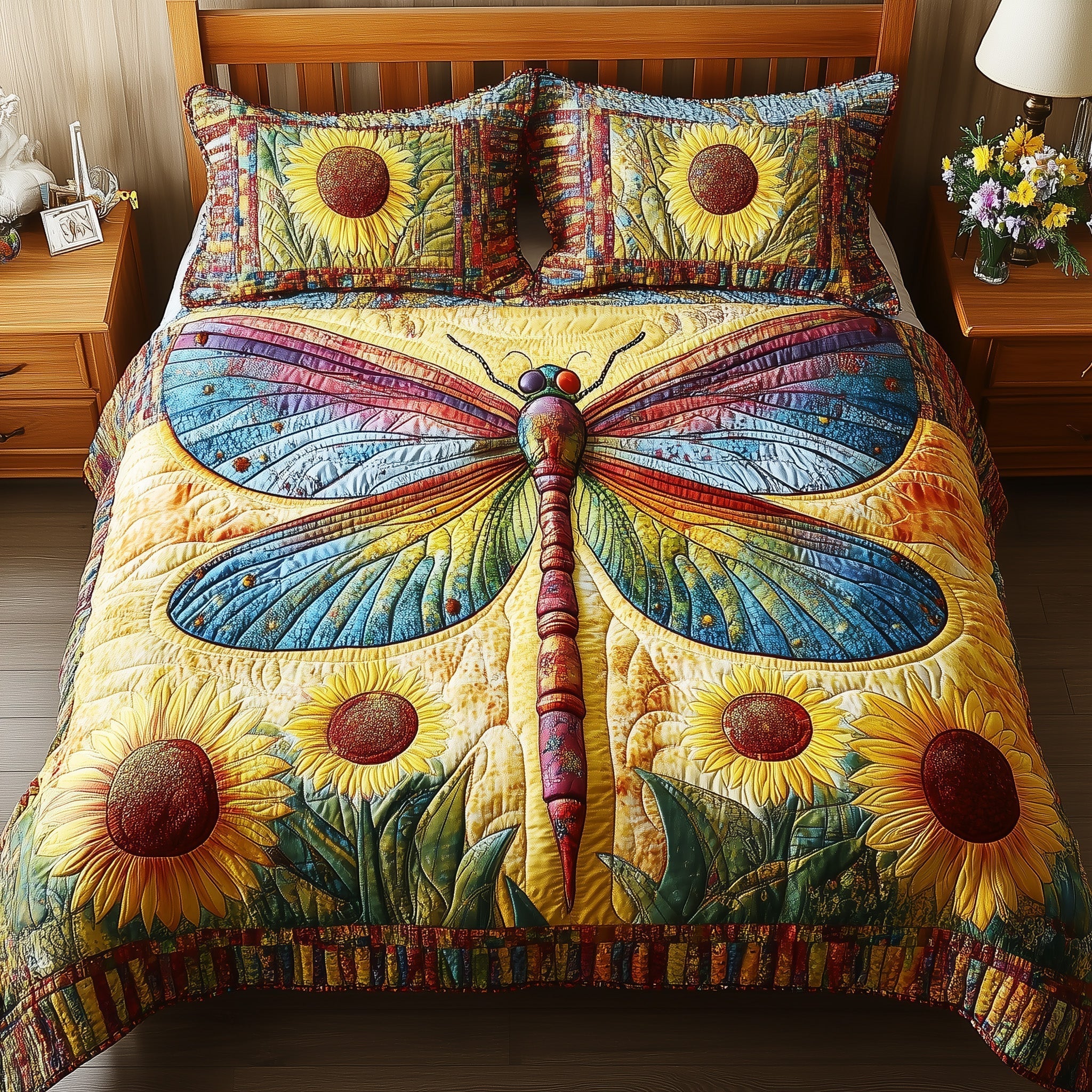 Dragonfly Dream 3-Piece Quilted Bedding Set GFTONL3767