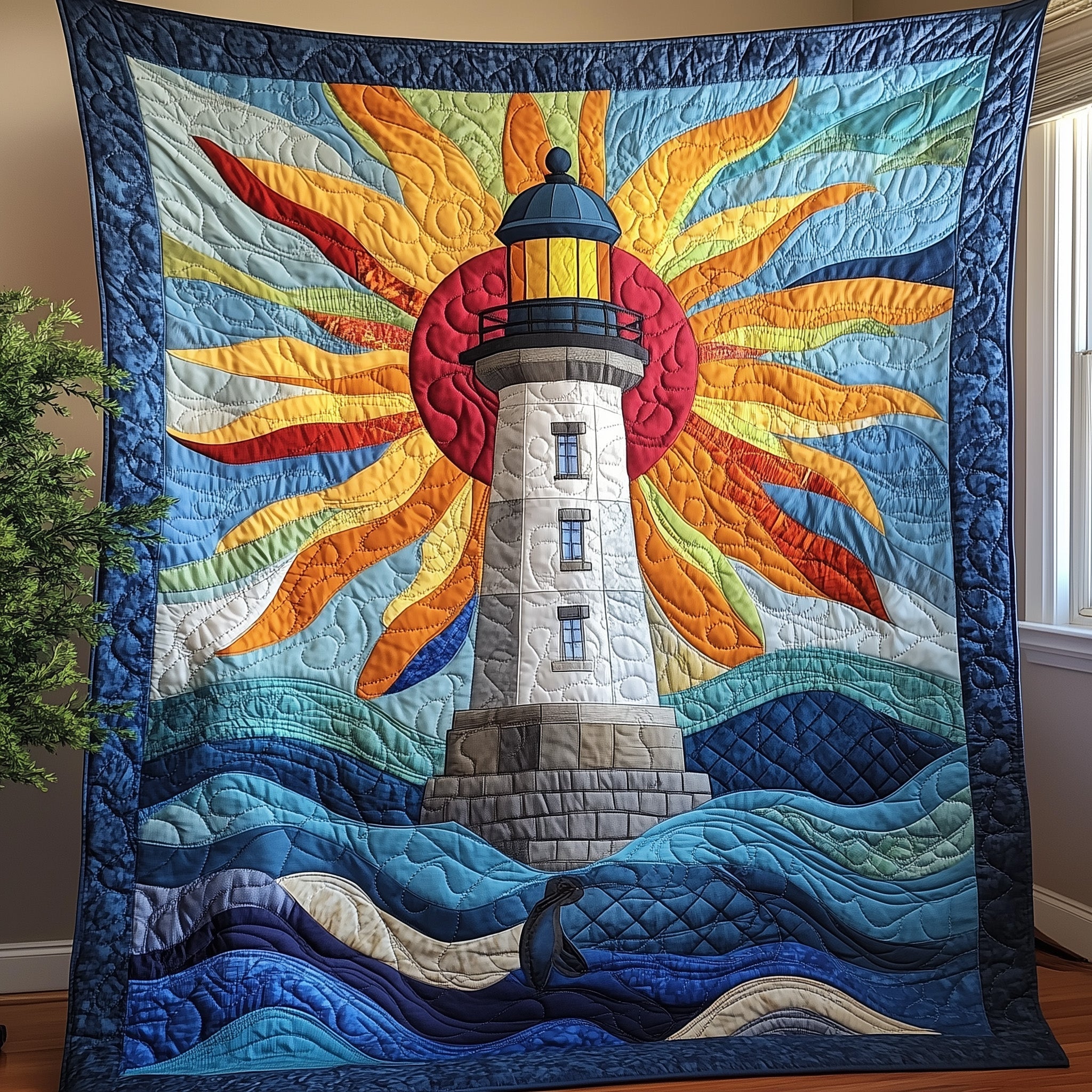 Sunshine Lighthouse Quilted Blanket GFTONL3776