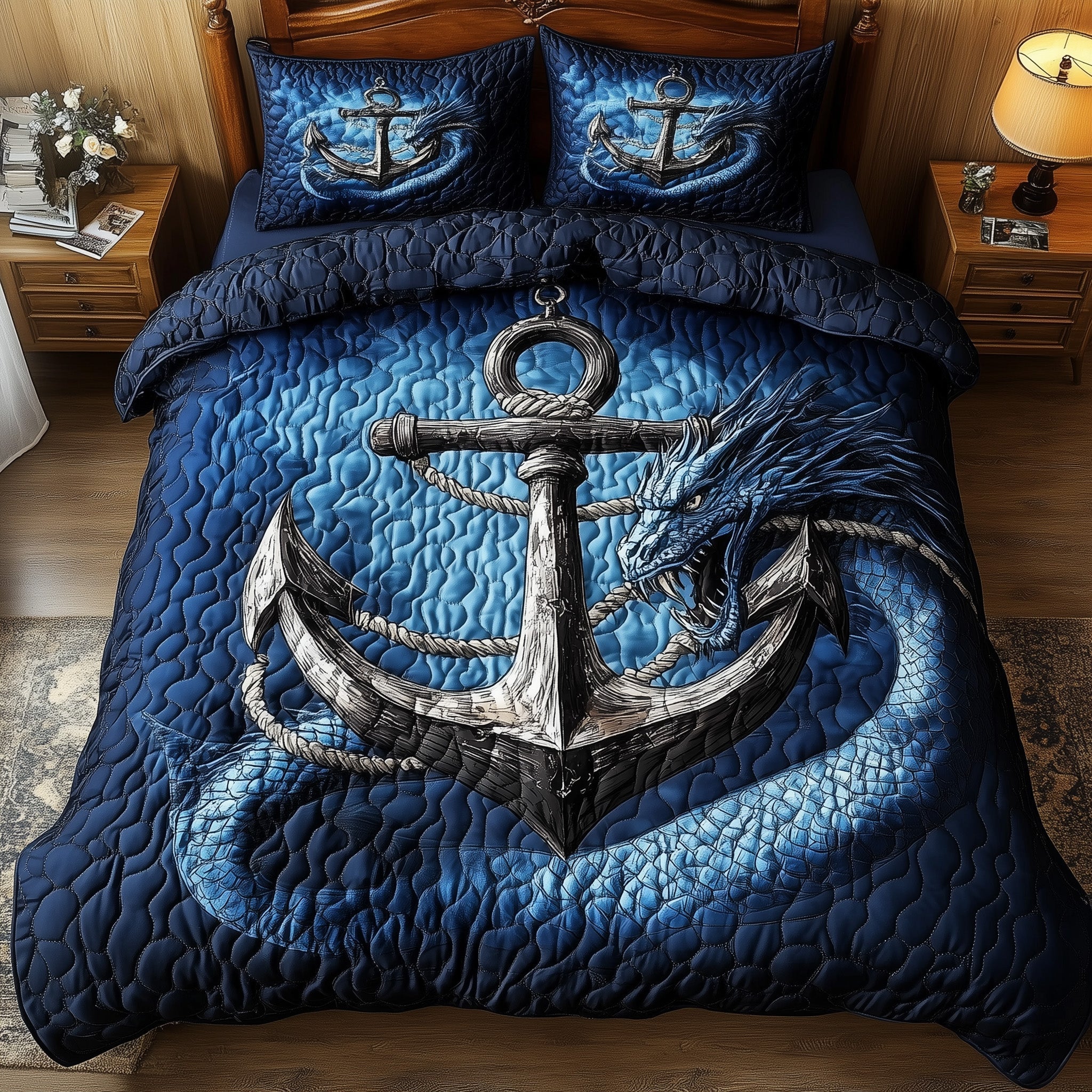 Dragon Anchor 3-Piece Quilted Bedding Set GFTONL3811