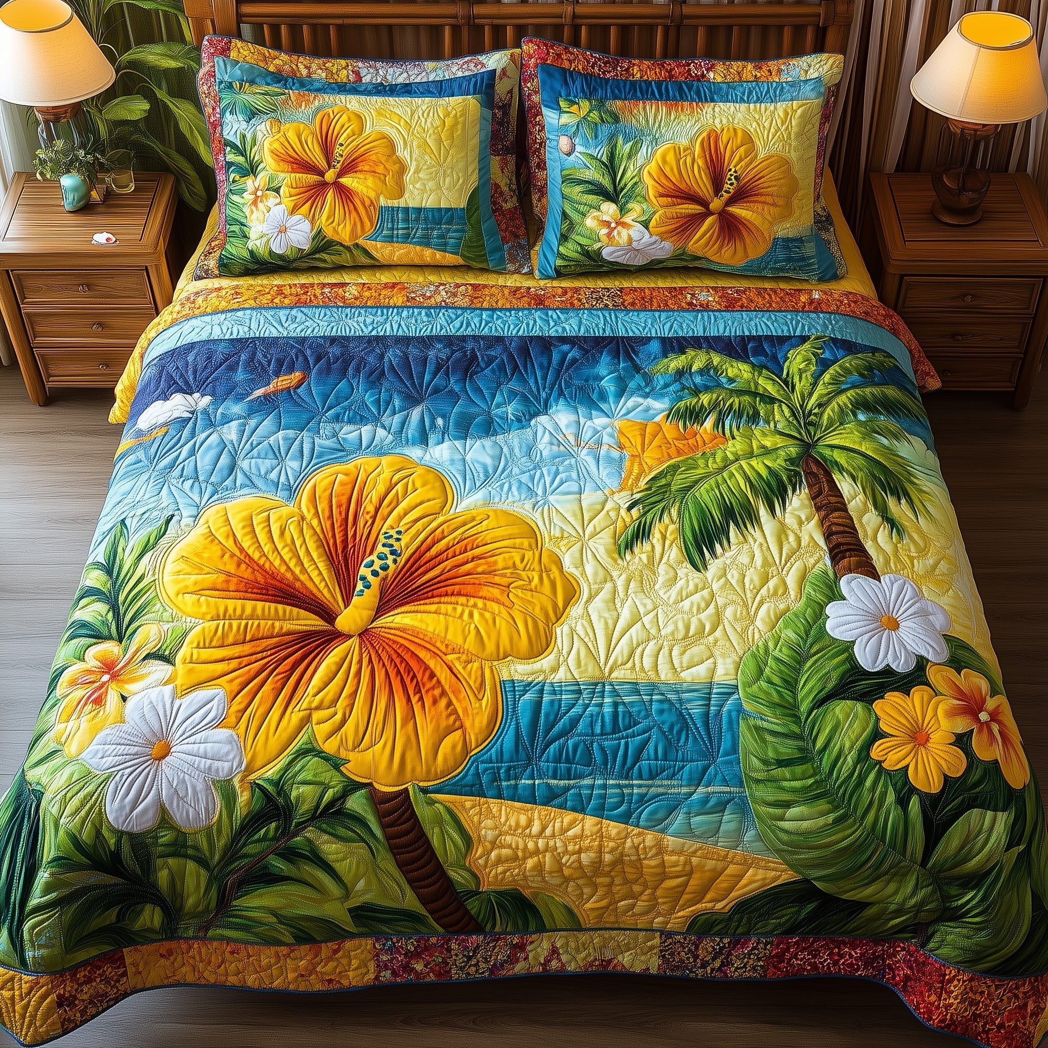 Tropical Vibe 3-Piece Quilted Bedding Set GFTONL3831