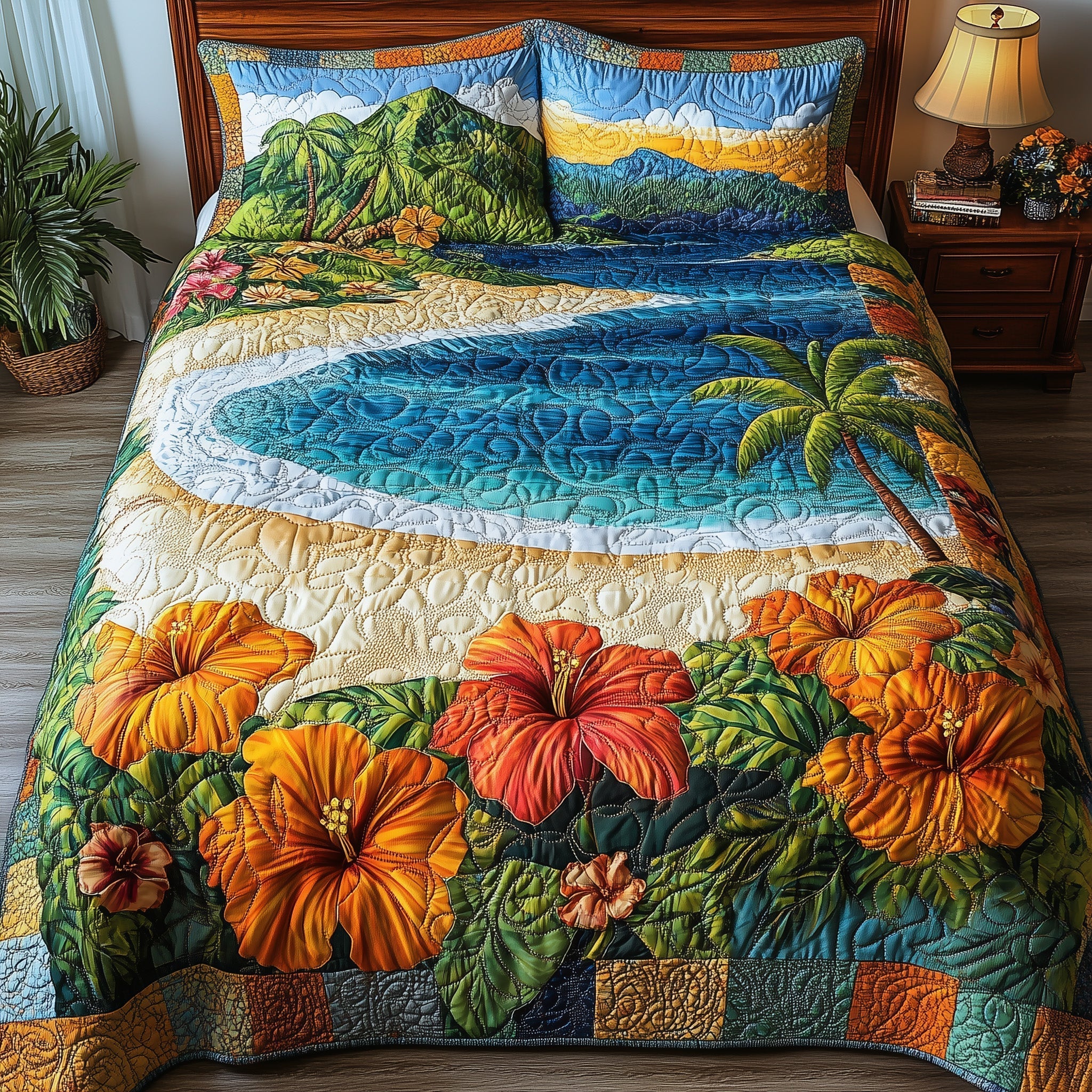 Tropical Vibe 3-Piece Quilted Bedding Set GFTONL3834