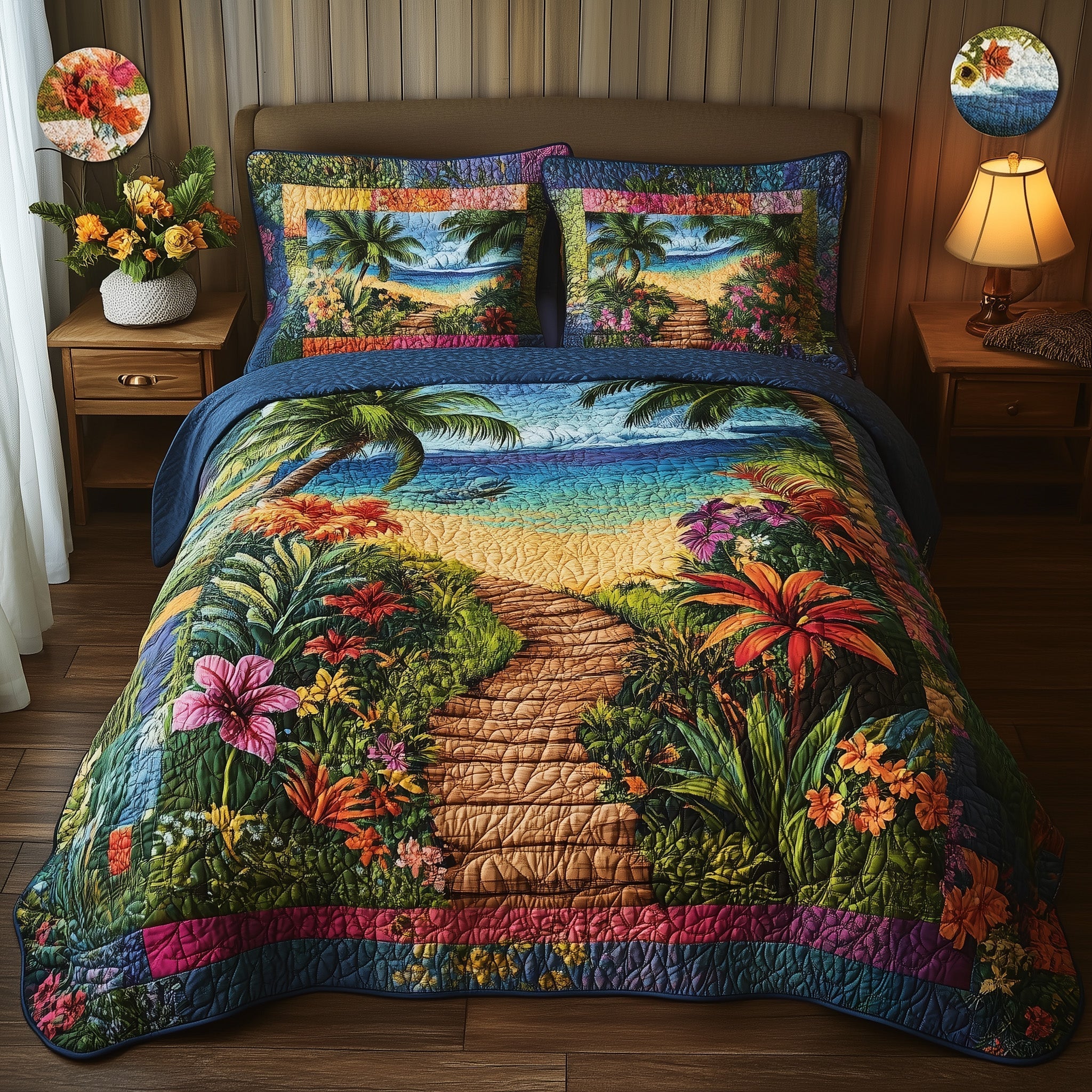 Tropical Path 3-Piece Quilted Bedding Set GFTONL3836