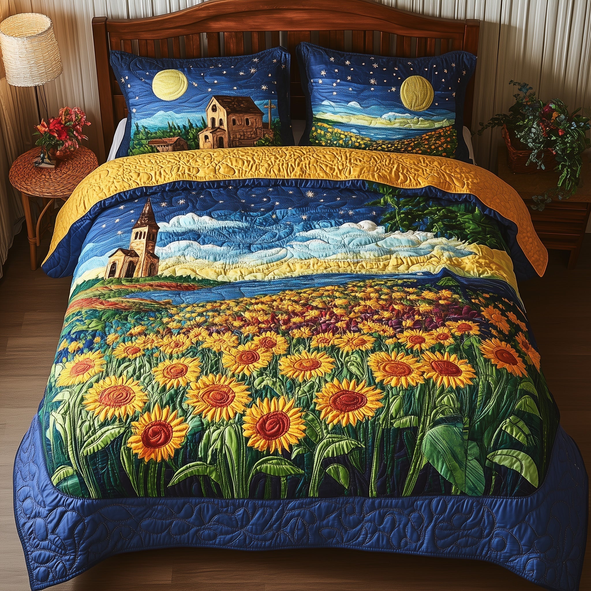 Sunflower Paradise 3-Piece Quilted Bedding Set GFTONL3849