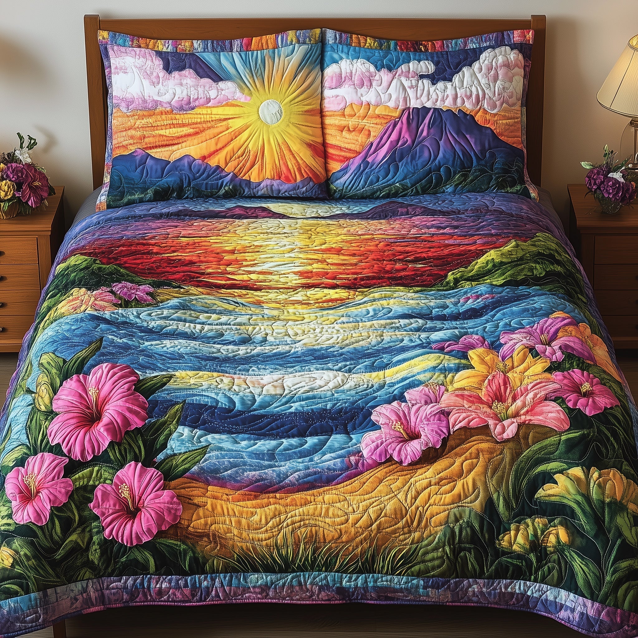 Floral Paradise 3-Piece Quilted Bedding Set GFTONL3875