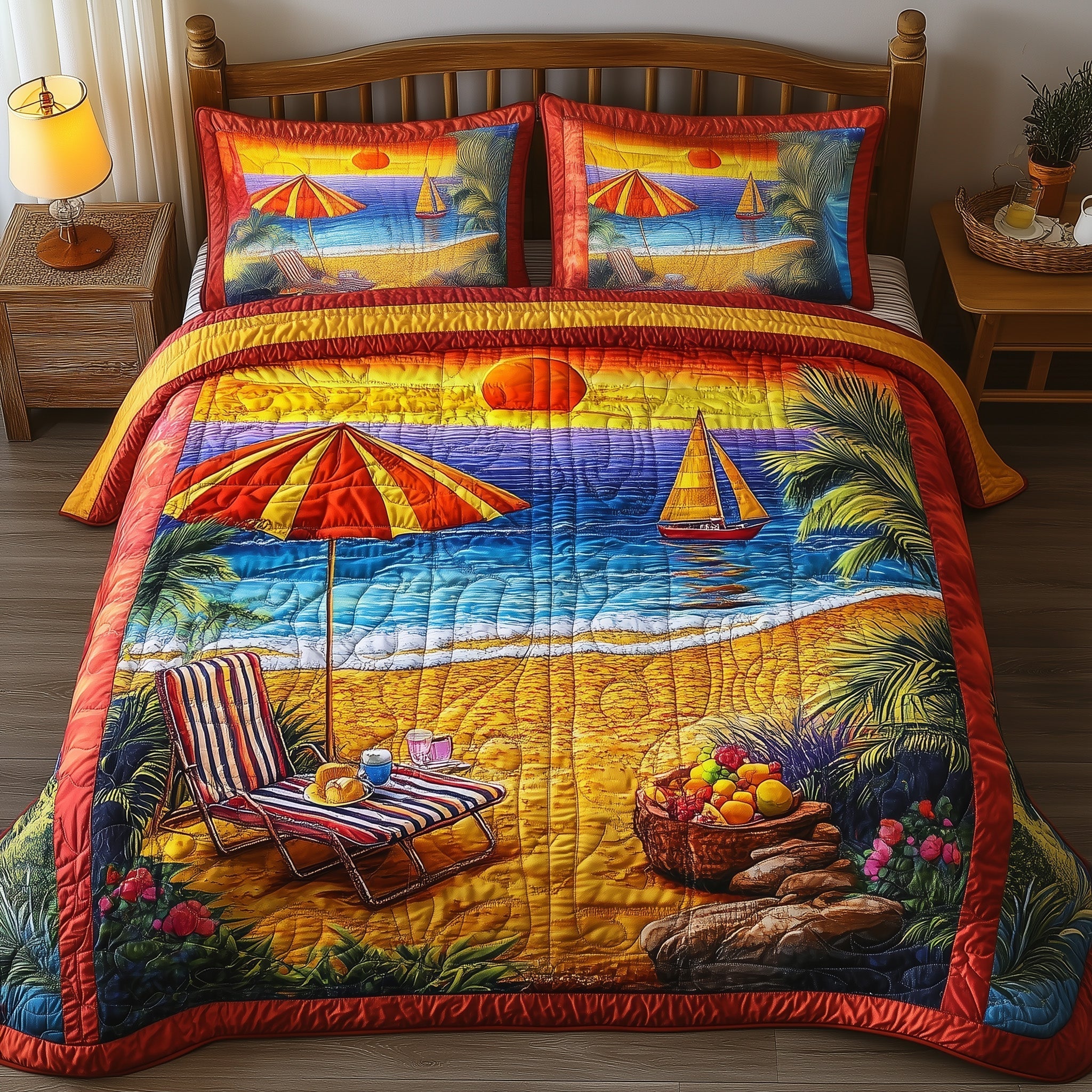Harmony Beach Vibe 3-Piece Quilted Bedding Set GFTONL3884