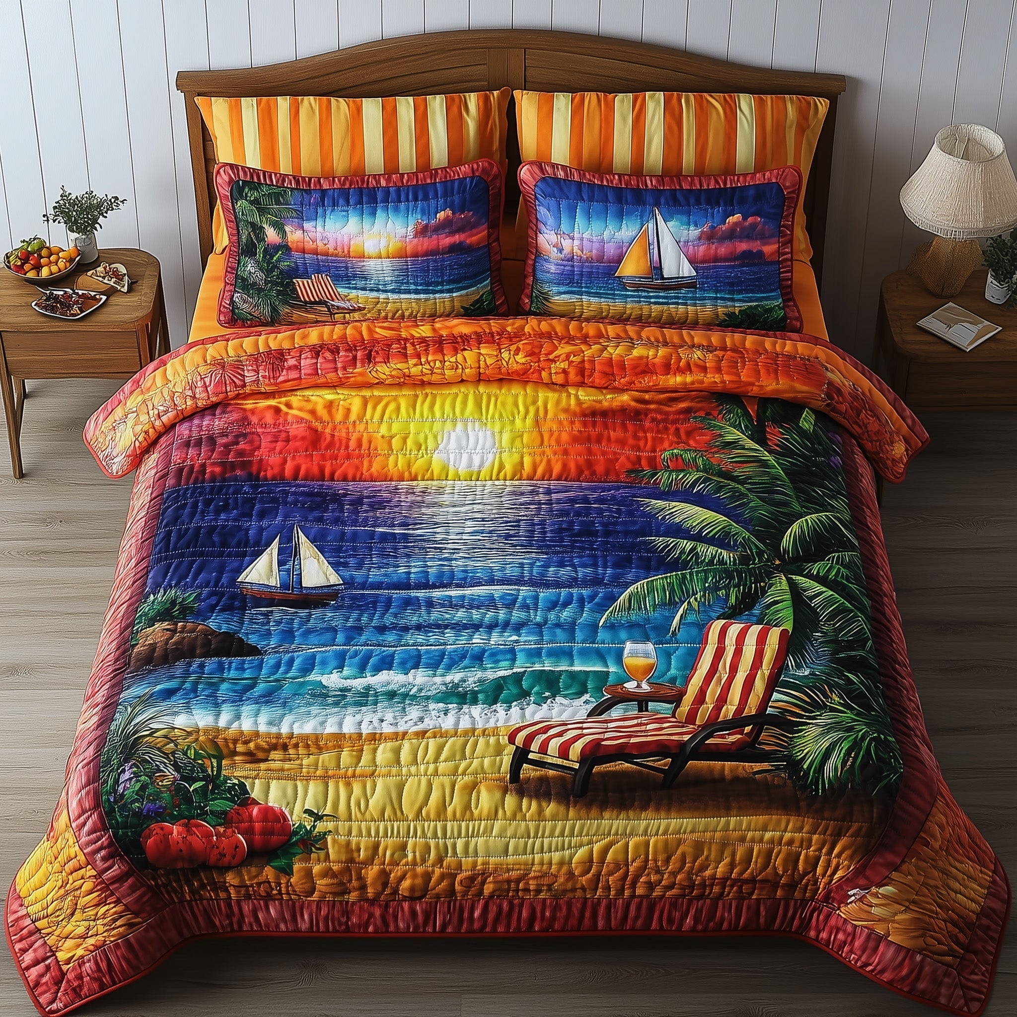 Harmony Beach Vibe 3-Piece Quilted Bedding Set GFTONL3886