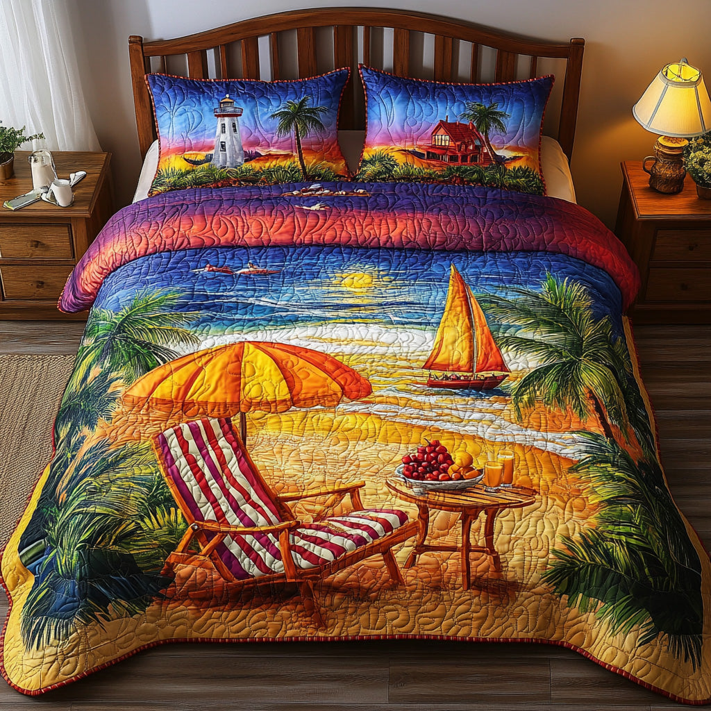Harmony Beach Vibe 3-Piece Quilted Bedding Set GFTONL3887