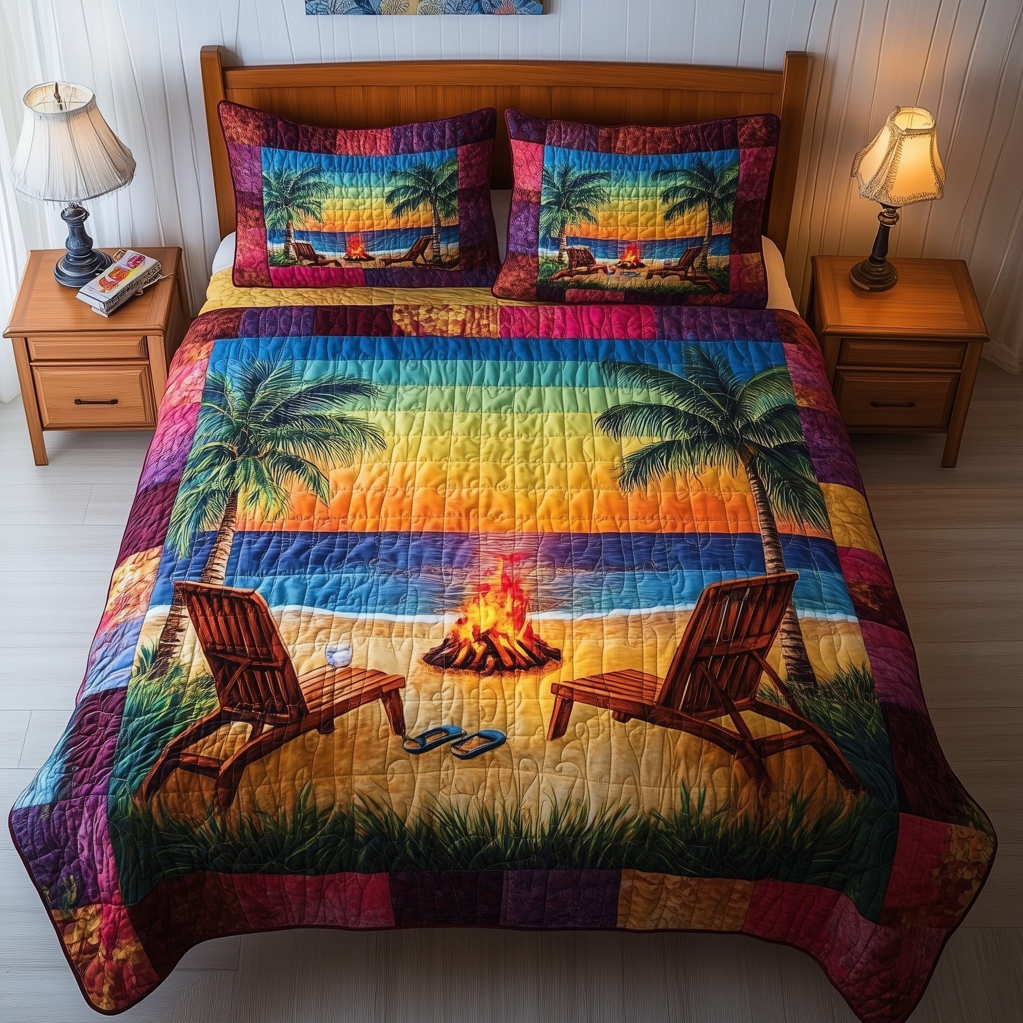 Harmony Beach Vibe 3-Piece Quilted Bedding Set GFTONL3888