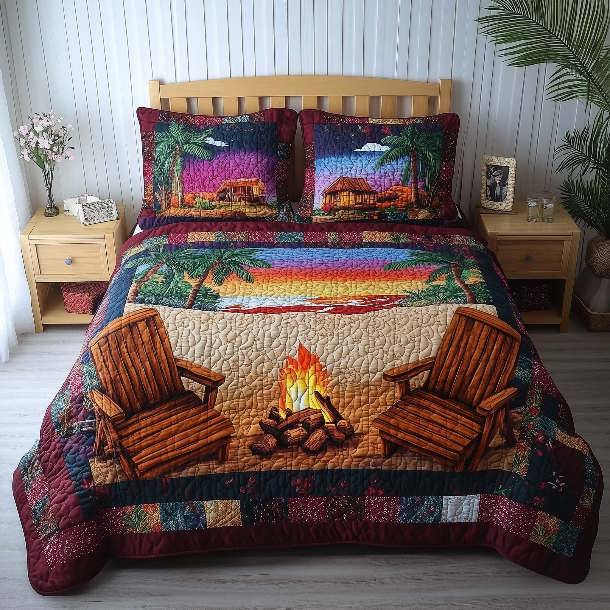 Harmony Beach Vibe 3-Piece Quilted Bedding Set GFTONL3889
