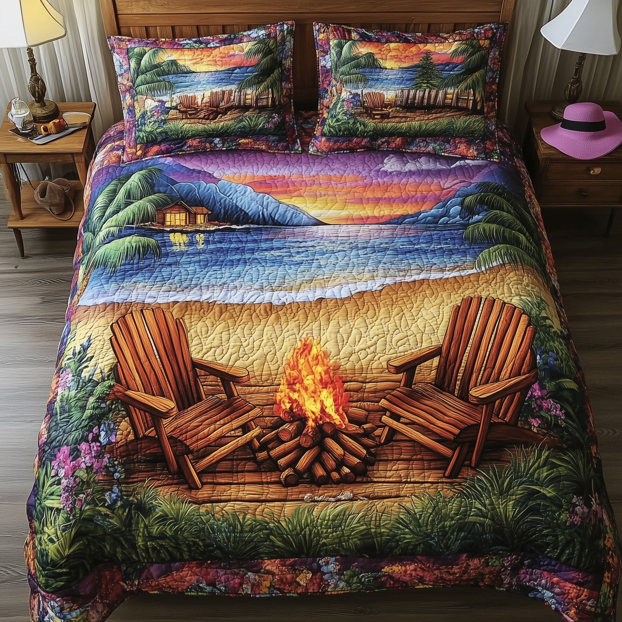 Harmony Beach Vibe 3-Piece Quilted Bedding Set GFTONL3894
