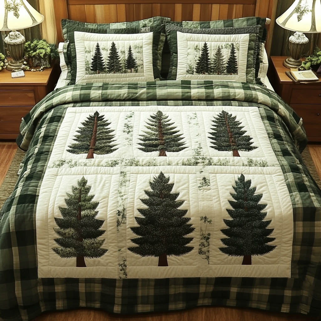 Forest Tree 3-Piece Quilted Bedding Set GFTONL3926