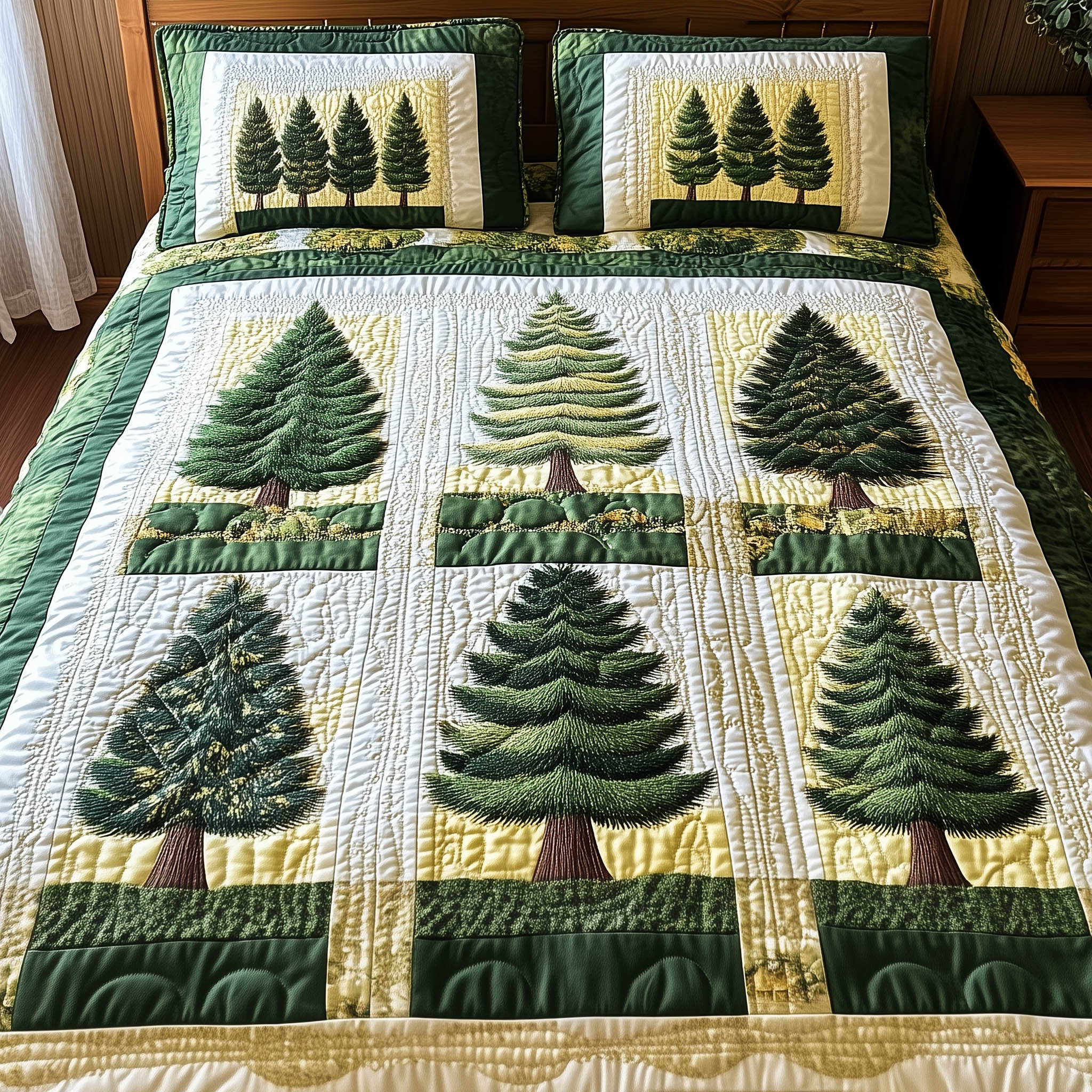 Forest Tree 3-Piece Quilted Bedding Set GFTONL3928