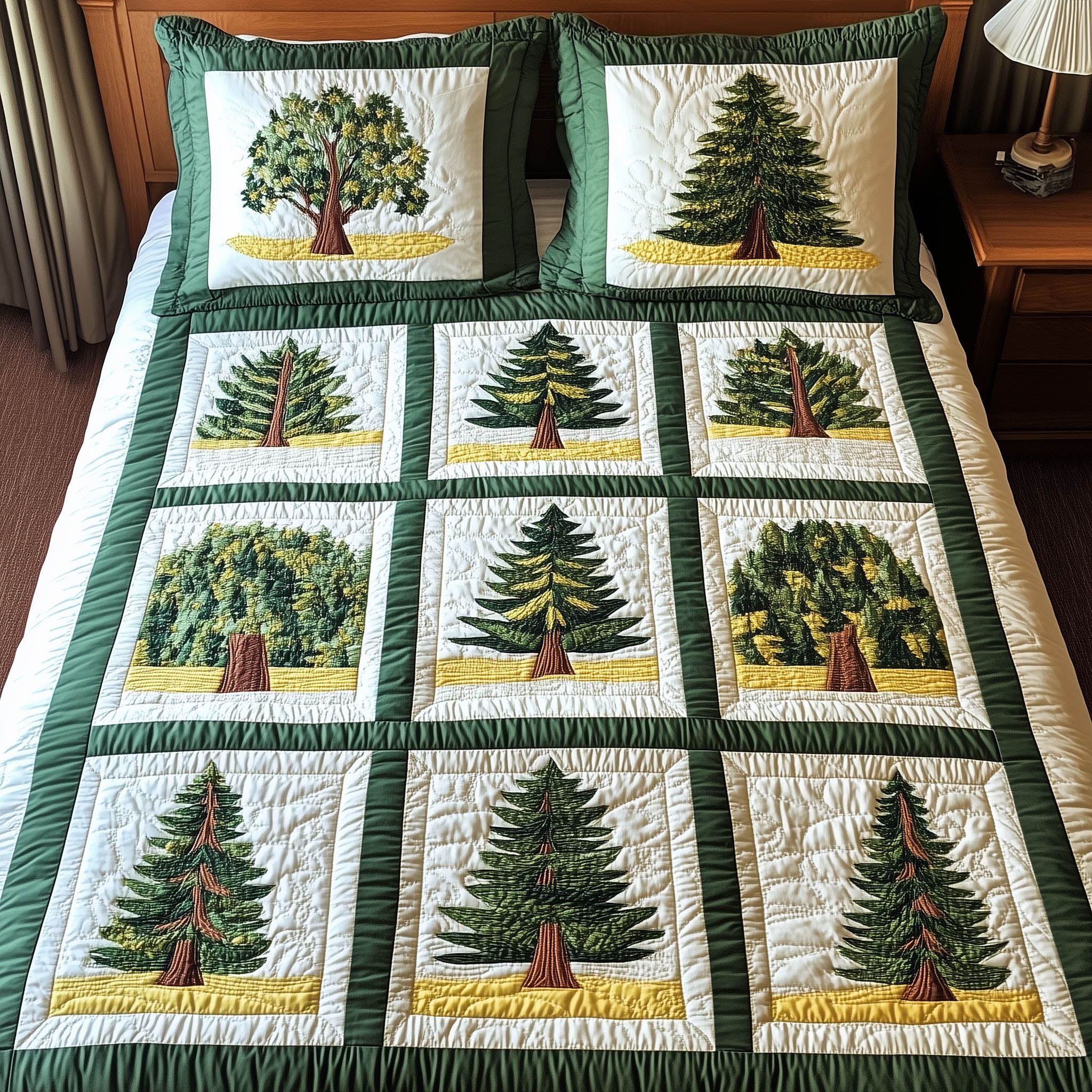 Forest Tree 3-Piece Quilted Bedding Set GFTONL3929