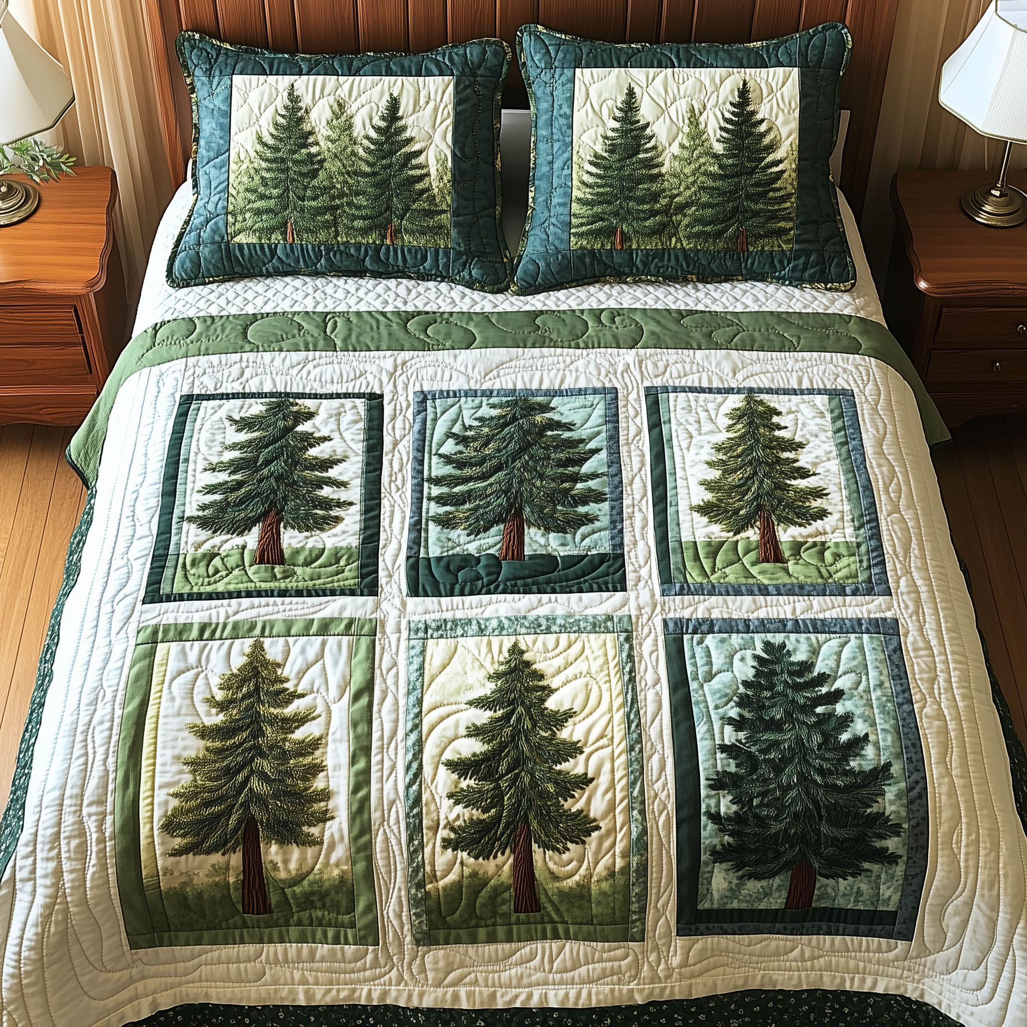 Forest Tree 3-Piece Quilted Bedding Set GFTONL3930