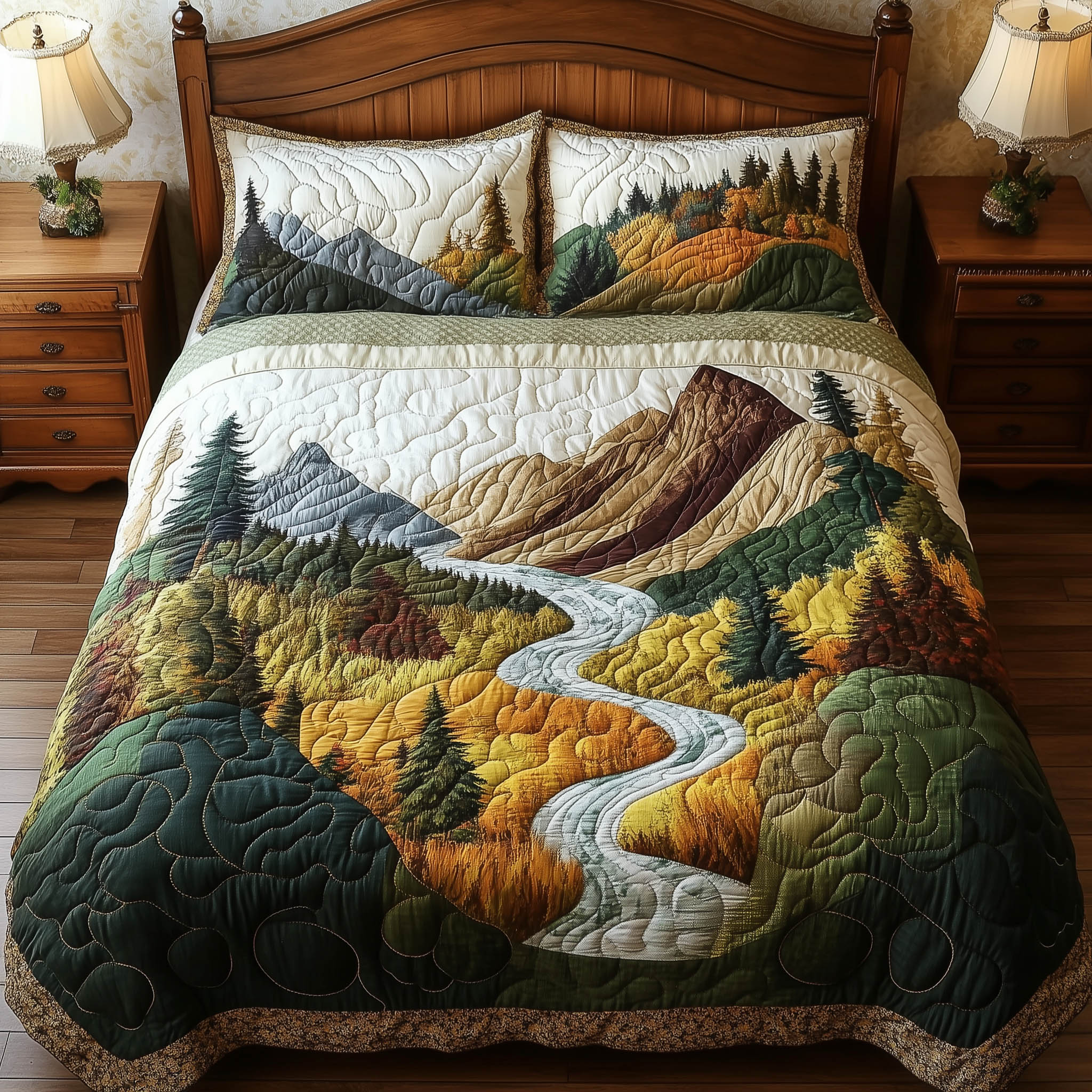 Harmony Flow 3-Piece Quilted Bedding Set GFTONL3944