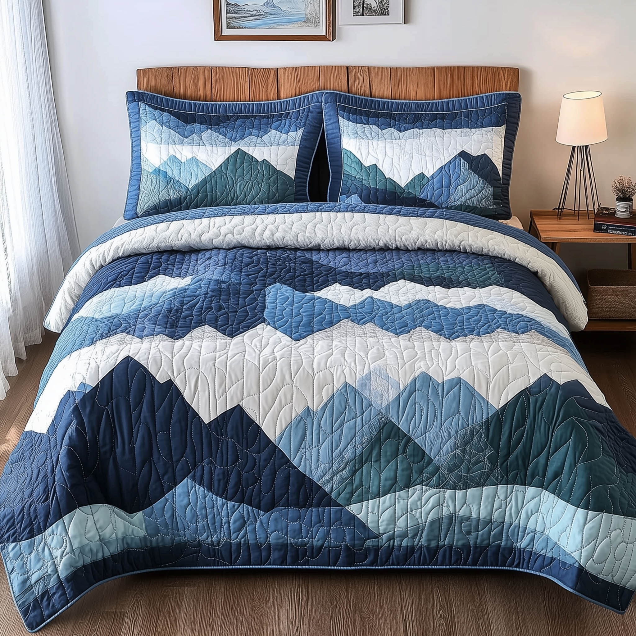 Blue Mountain 3-Piece Quilted Bedding Set GFTONL3949
