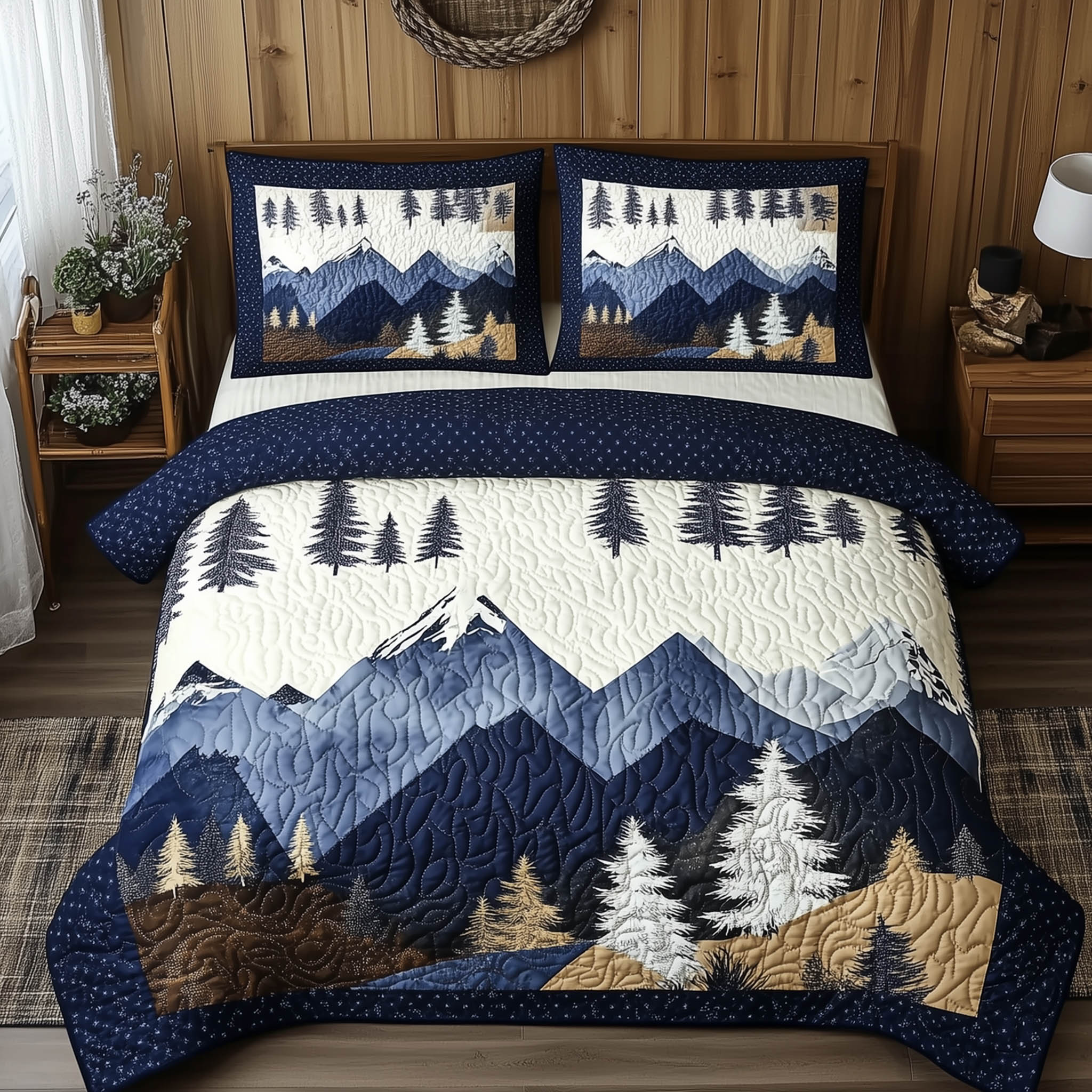 Blue Mountain 3-Piece Quilted Bedding Set GFTONL3950