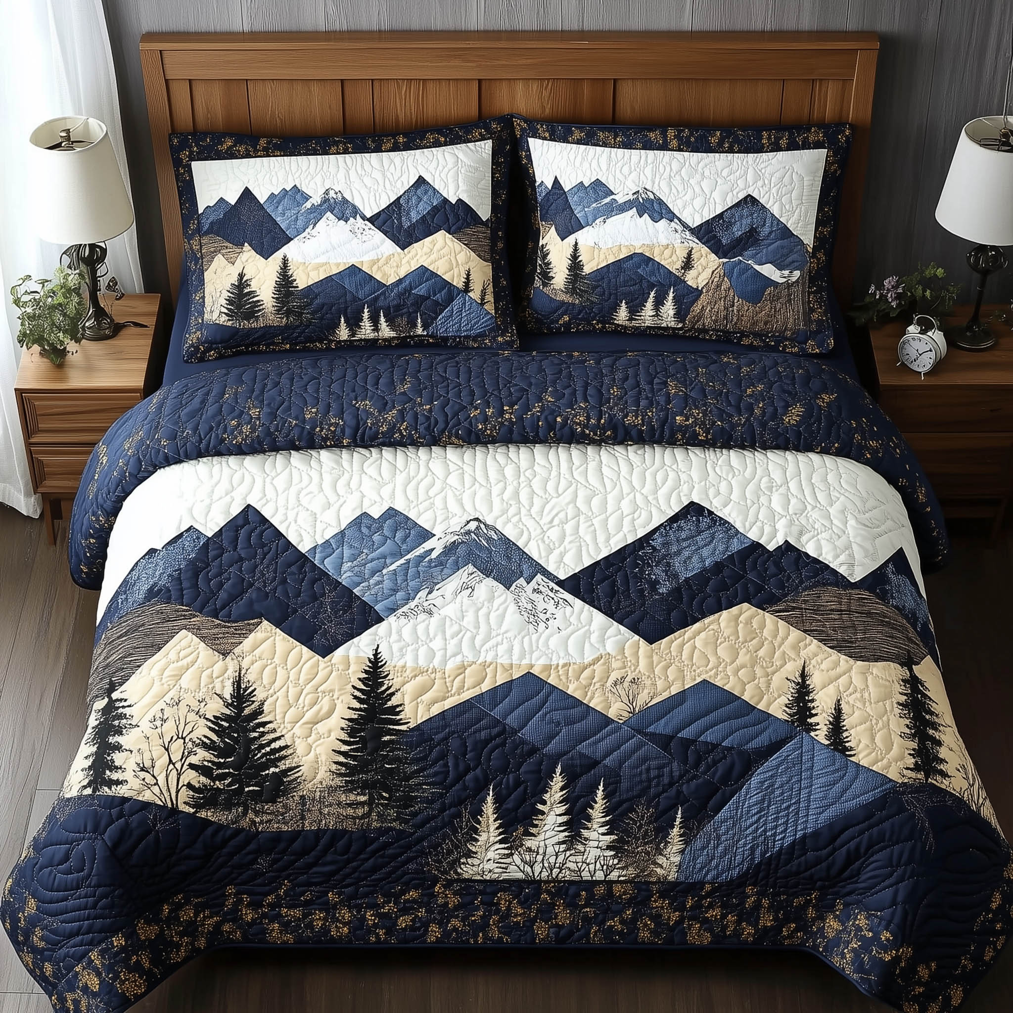 Blue Mountain 3-Piece Quilted Bedding Set GFTONL3953