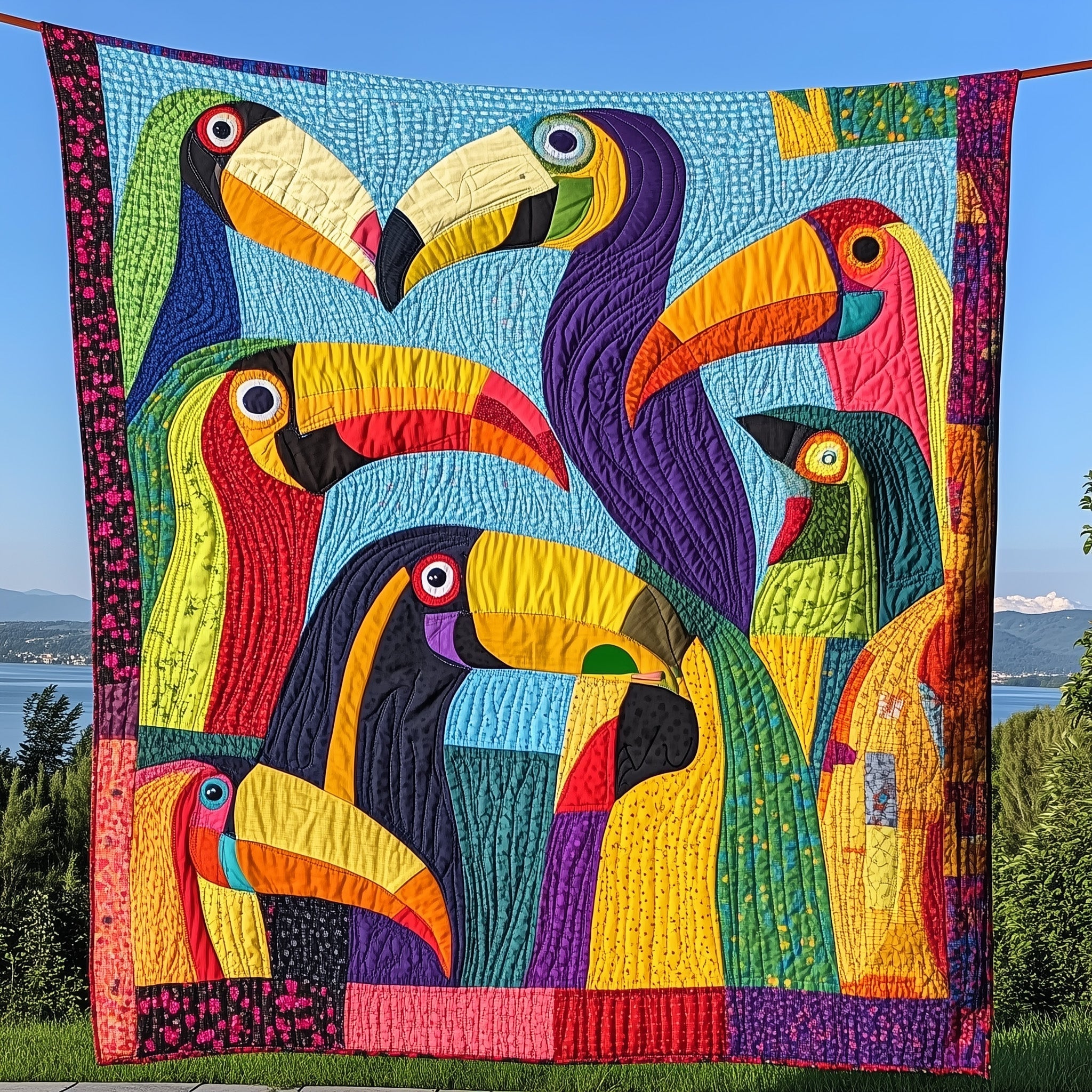 Joyful Toucan Quilted Blanket GFTONL3996