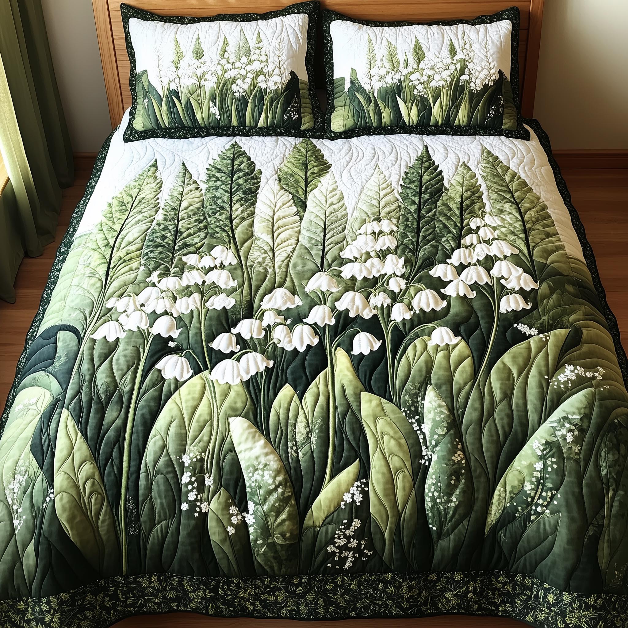 Lily Of The Valley 3-Piece Quilted Bedding Set GFTONL4062