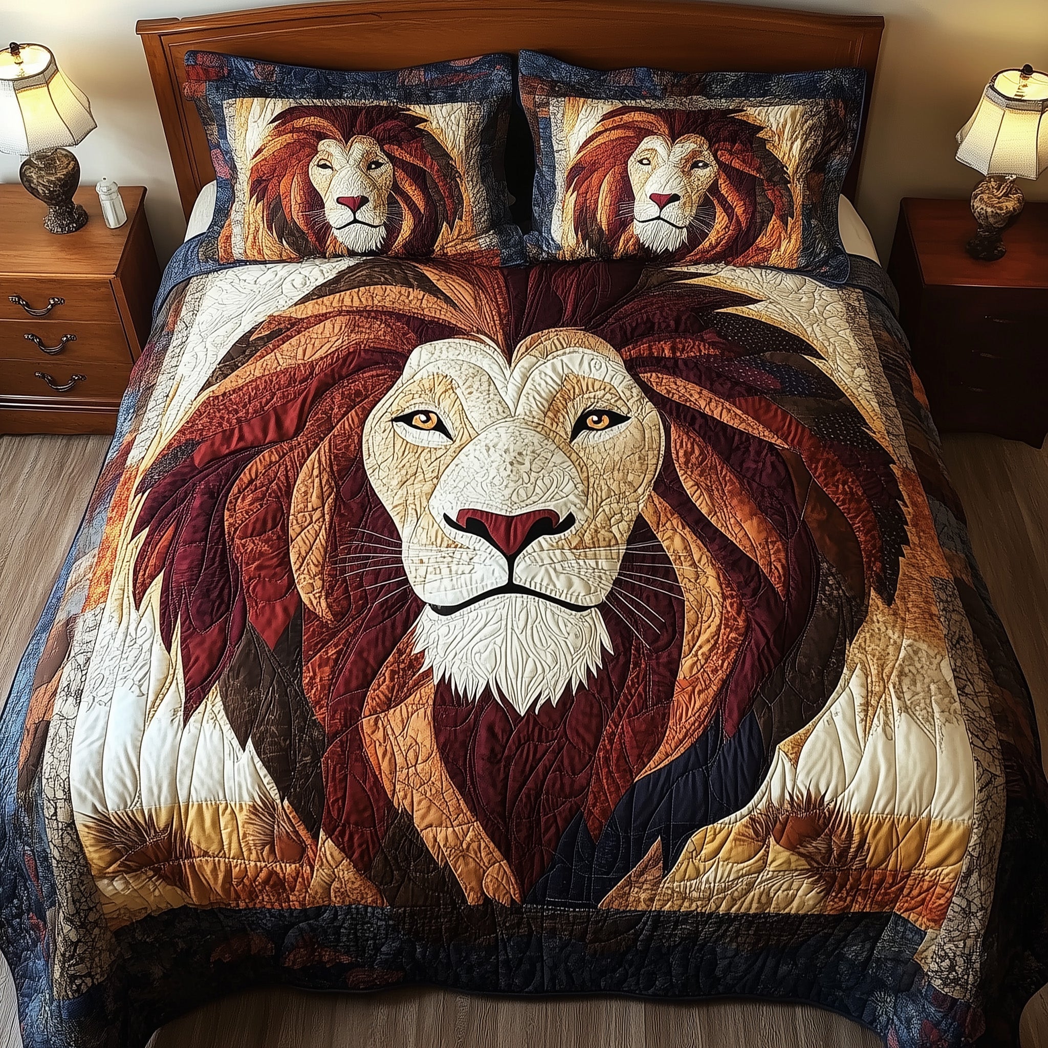 Roarbreaker Lion 3-Piece Quilted Bedding Set GFTONL4107