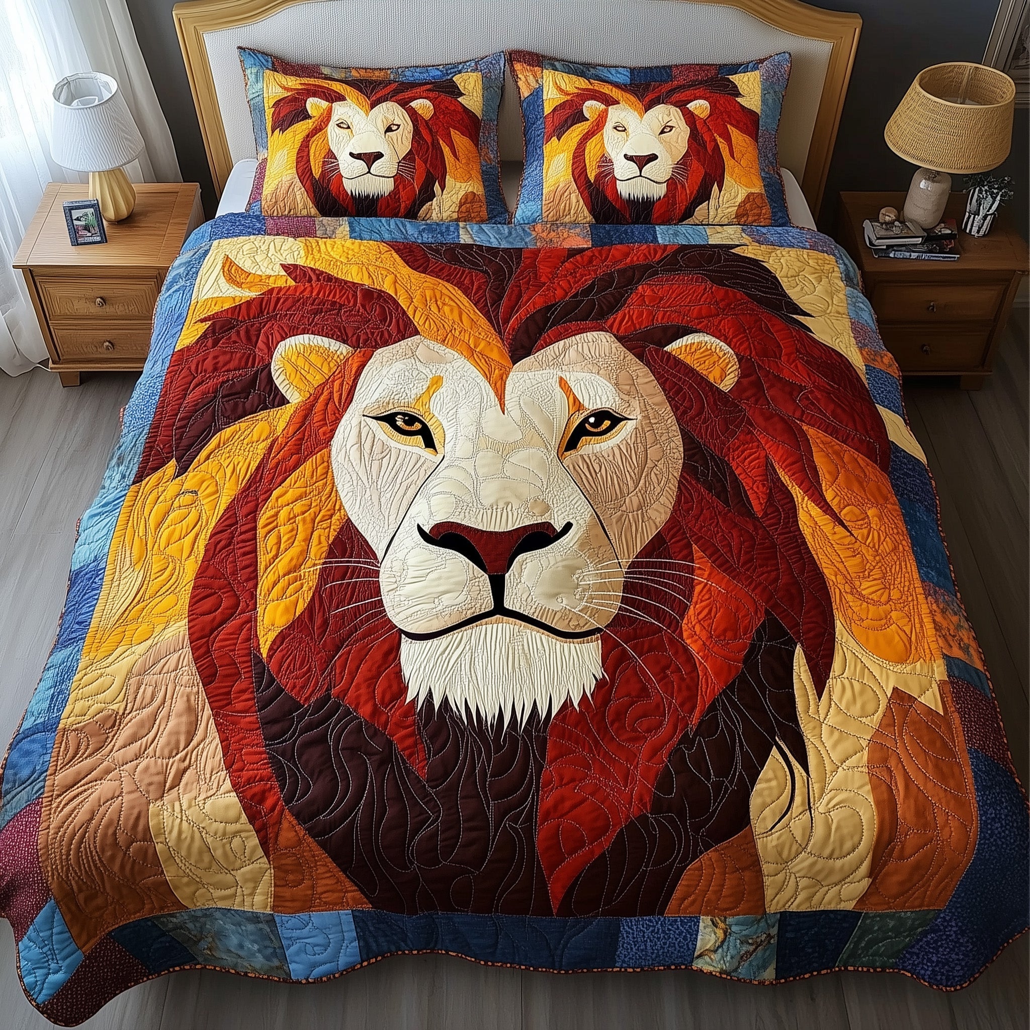 Majesty Lion 3-Piece Quilted Bedding Set GFTONL4111