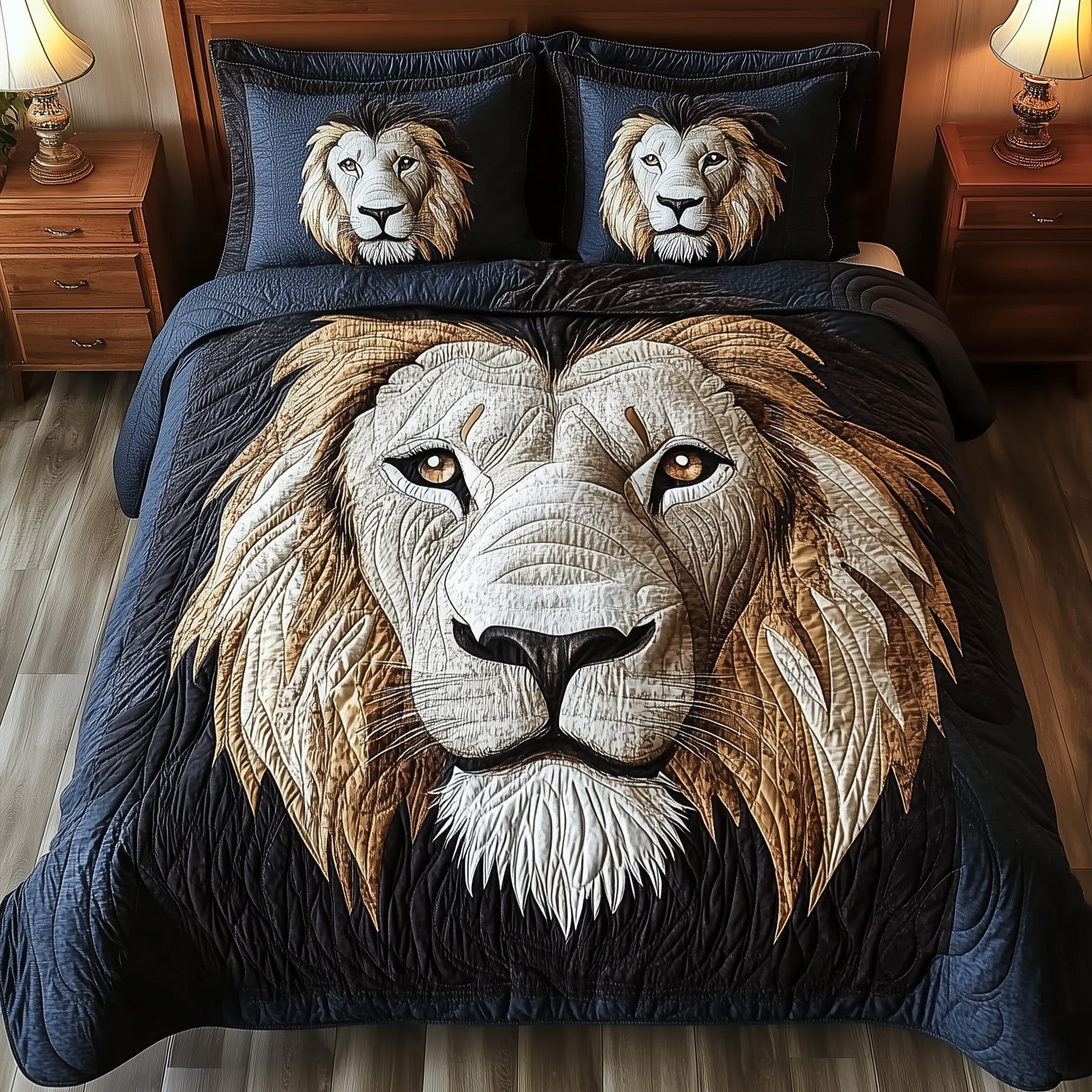 Majesty Lion 3-Piece Quilted Bedding Set GFTONL4113