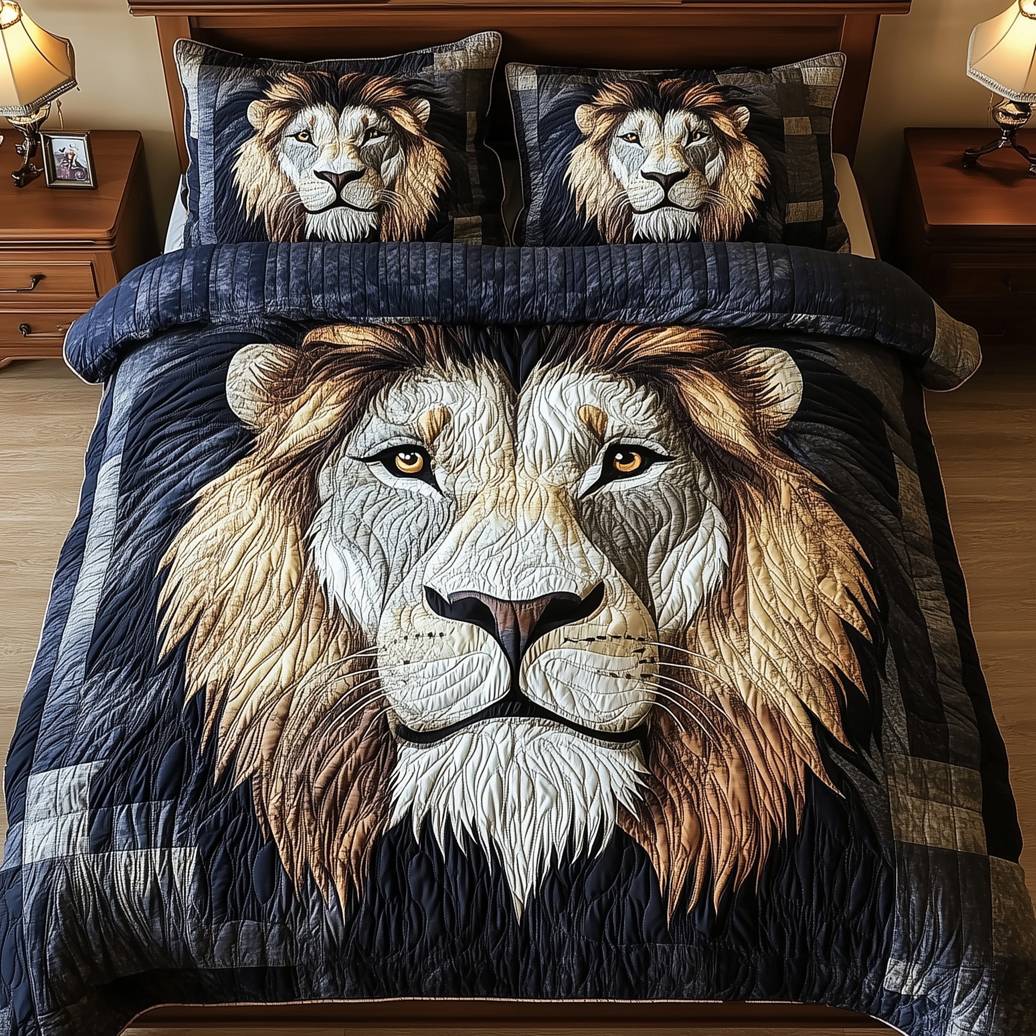 Majesty Lion 3-Piece Quilted Bedding Set GFTONL4114