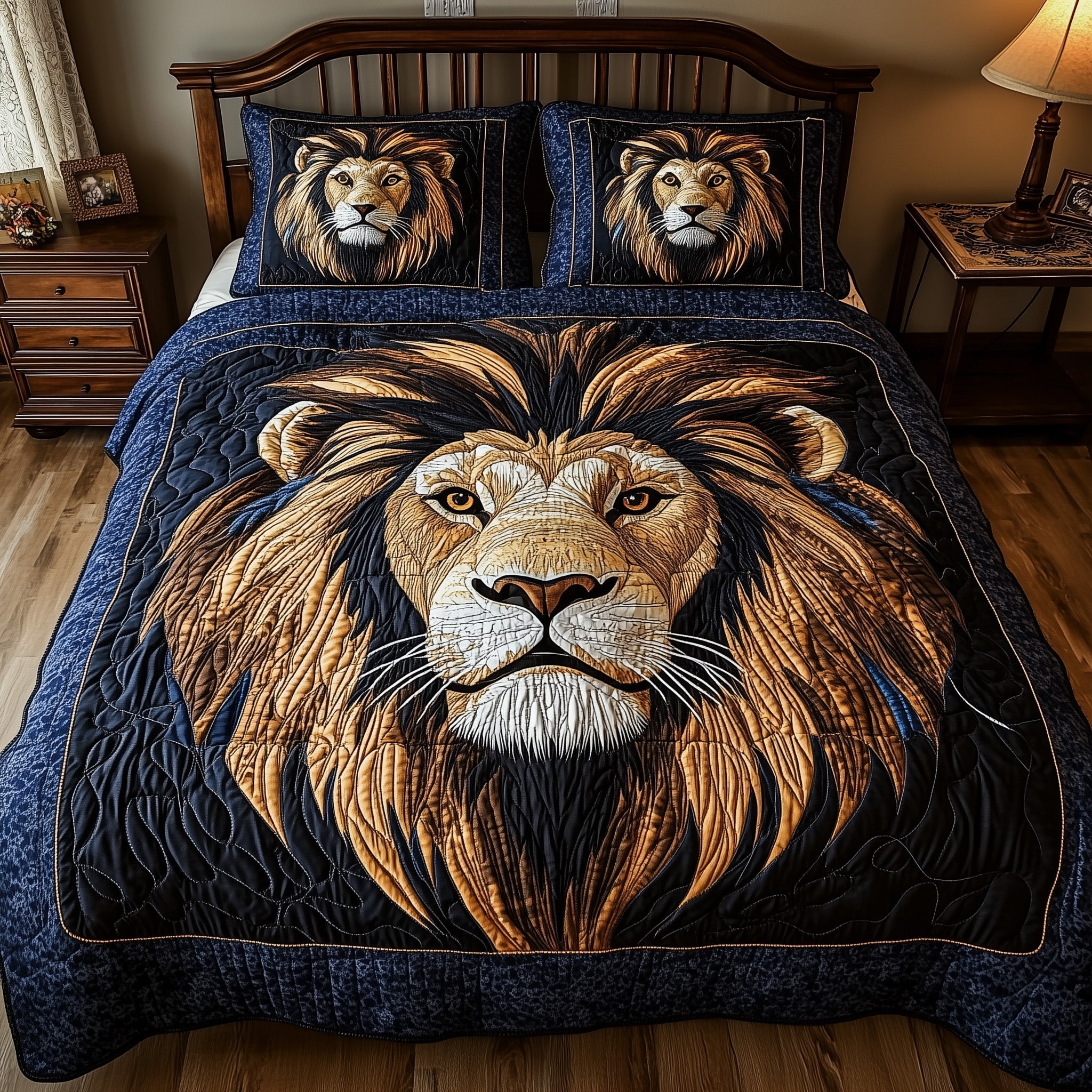 Valor Lion King 3-Piece Quilted Bedding Set GFTONL4117