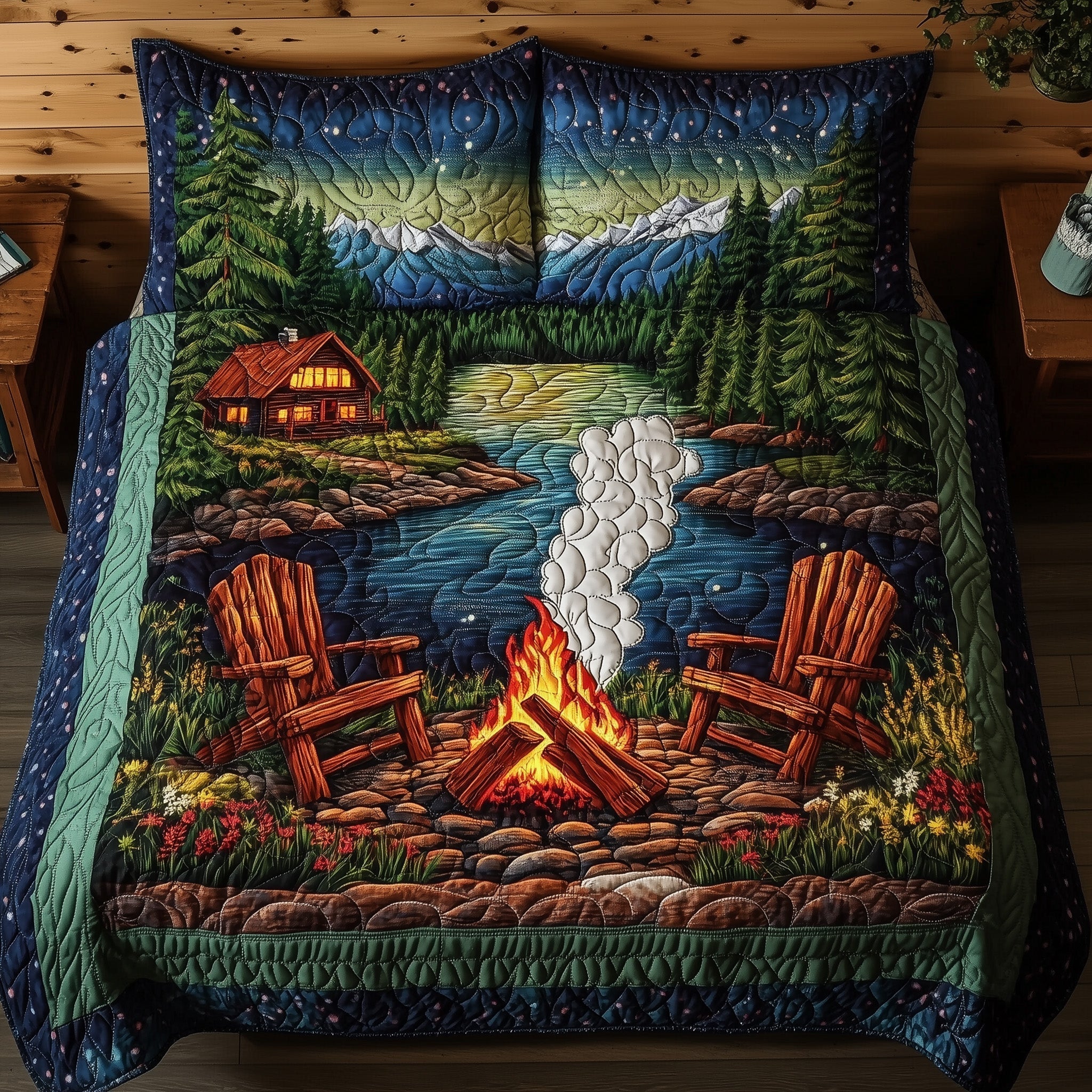 Cozy Retreat 3-Piece Quilted Bedding Set GFTONL4125