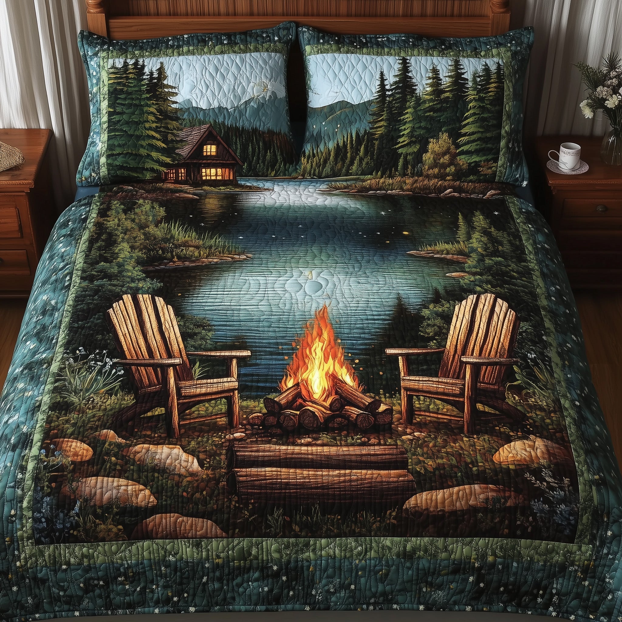 Midnight Retreat 3-Piece Quilted Bedding Set GFTONL4137