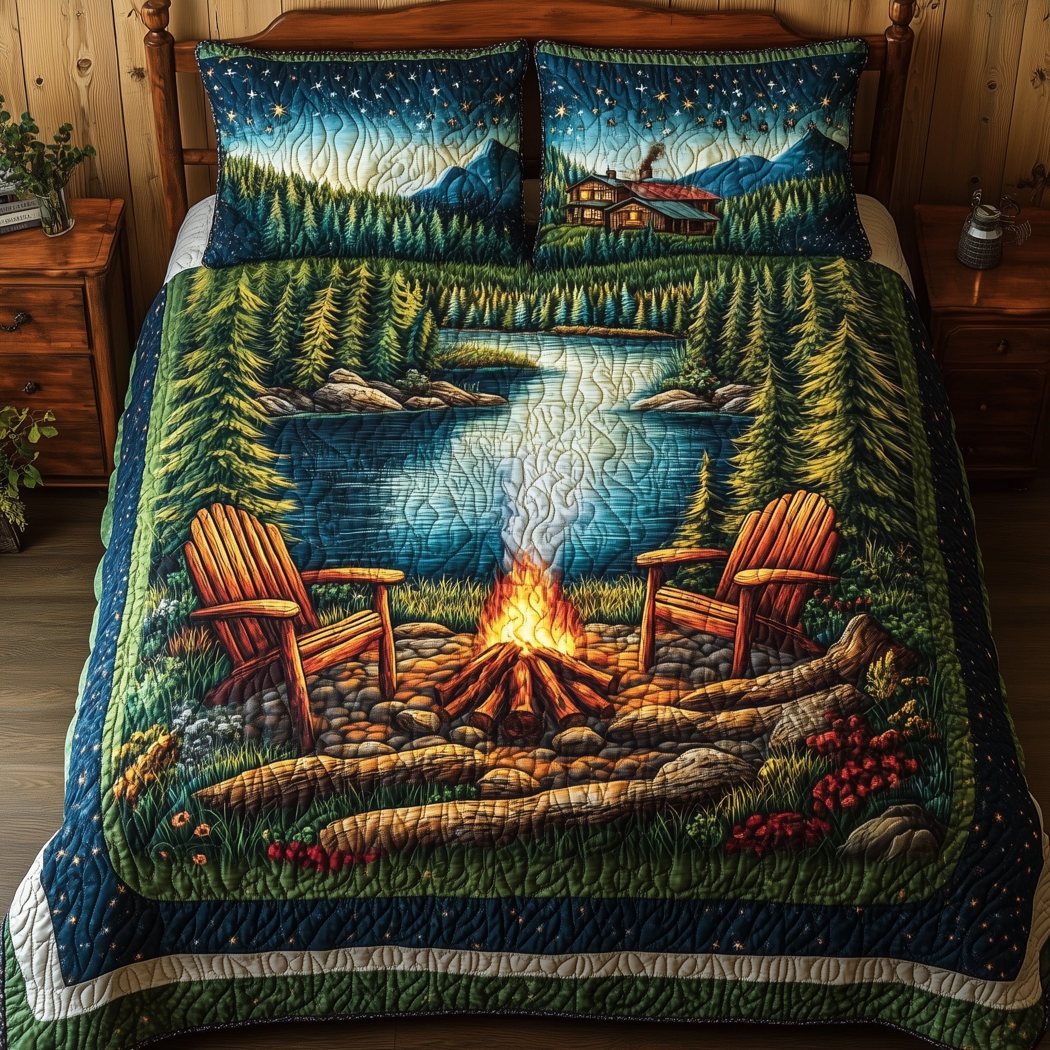 Nature Retreat  3-Piece Quilted Bedding Set GFTONL4145