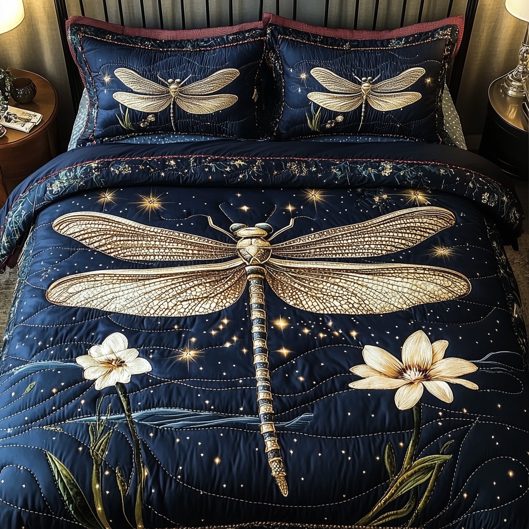 Dragonfly Whisper 3-Piece Quilted Bedding Set GFTONL4167